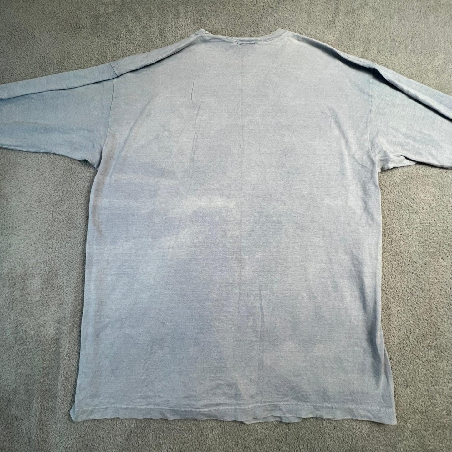 Vintage Sunbelt T-Shirt Mens XL Made in USA 90s 100% Cotton L/S Light Blue