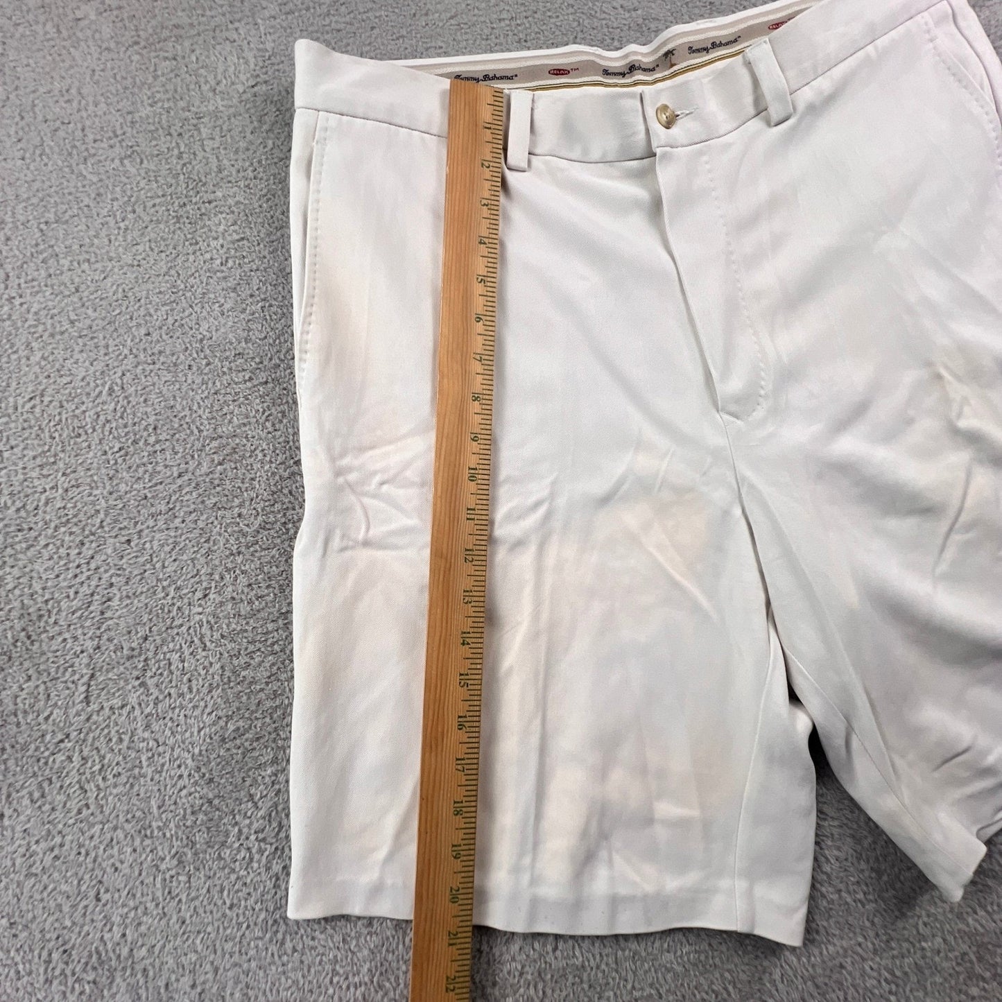 Tommy Bahama Silk Shorts Mens 36 White Relax Flat Front Tropical Beach Casual
