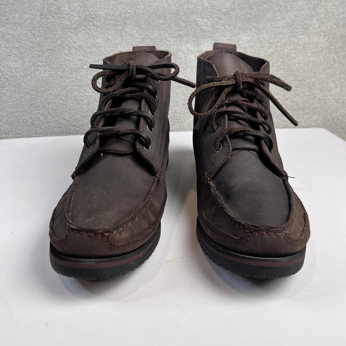 St. John's Bay Men's Ankle Boots Size 11 Brown Leather Lace Up Vintage