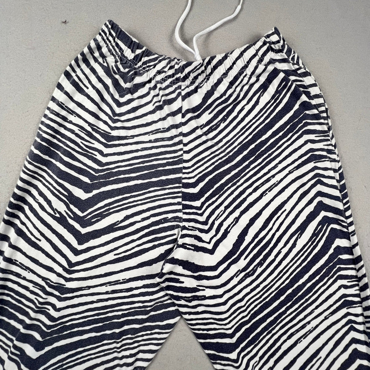 Zubaz Zebra Print Pants Mens Medium Black White Tapered Retro Loungewear Joggers