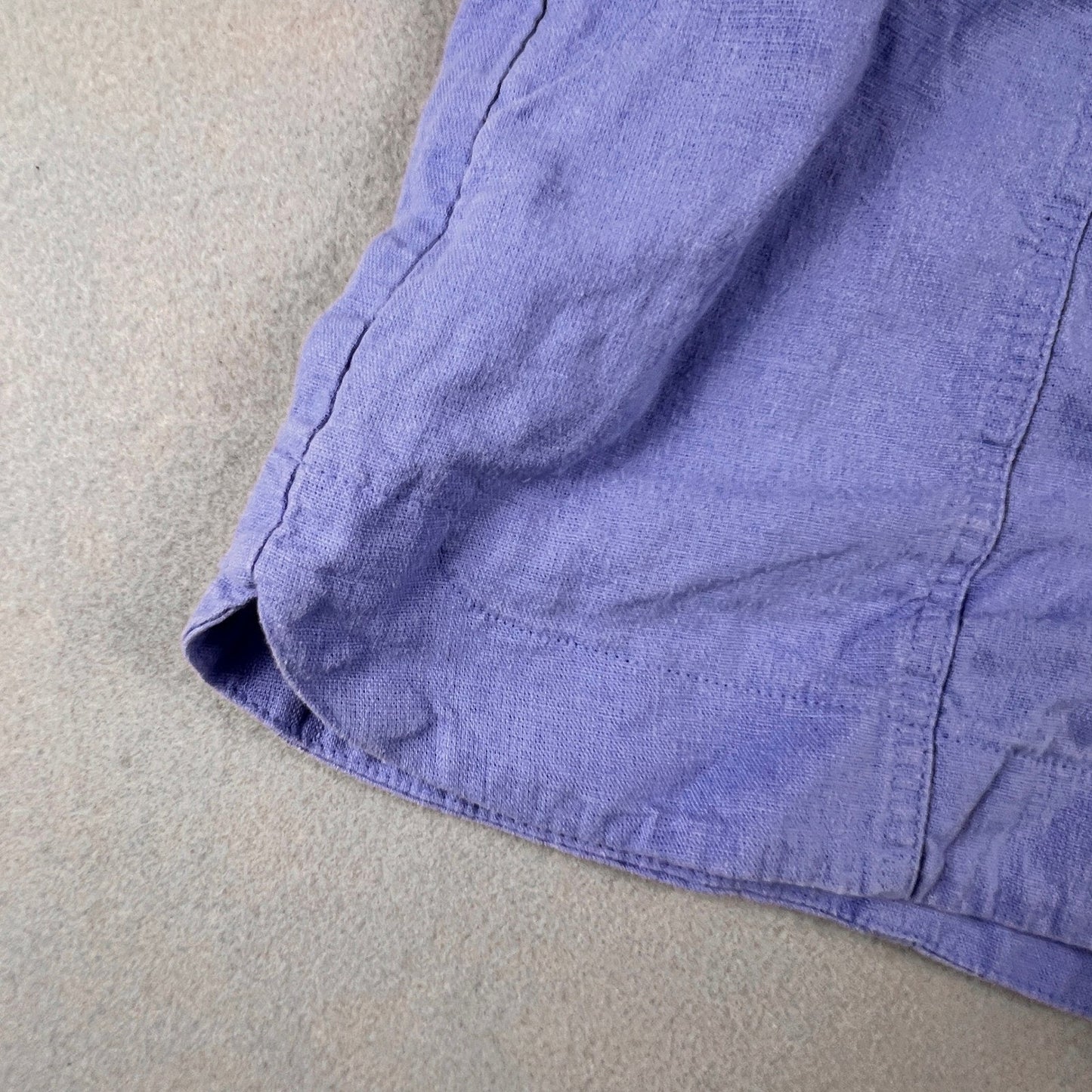 Linen Blend Shorts Medium Purple Drawstring Casual Summer Universal Thread
