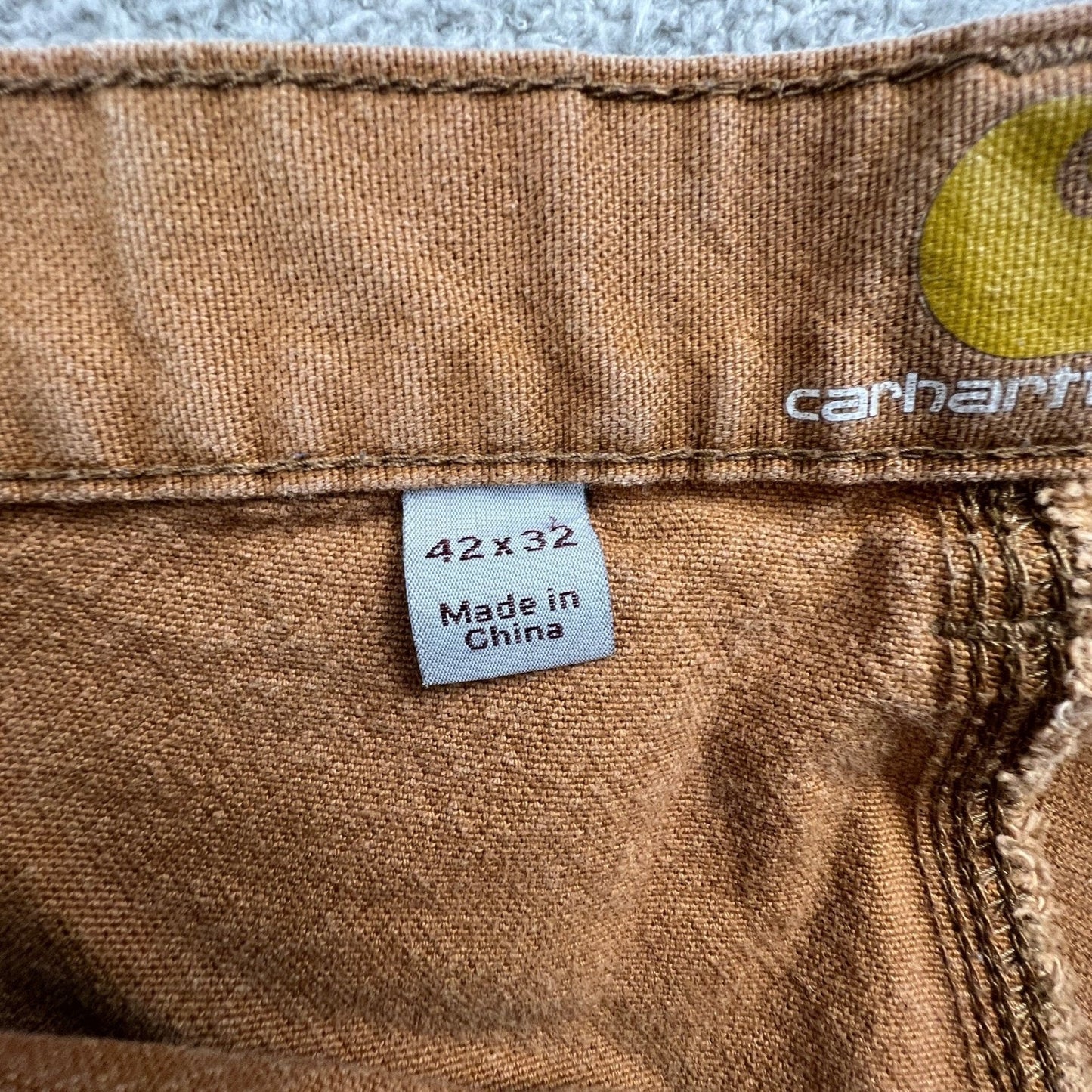Carhartt Carpenter Pants Mens 42x32 Brown Relaxed Fit Workwear Canvas Utility