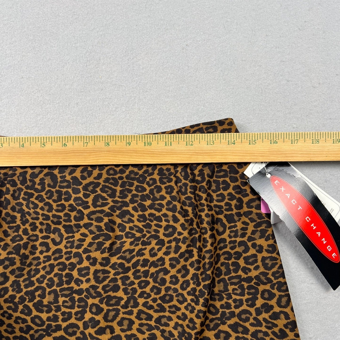 Vtg 90s Y2K Exact Change Mini Skirt Women 9 Brown Leopard Print Stretch A-Line