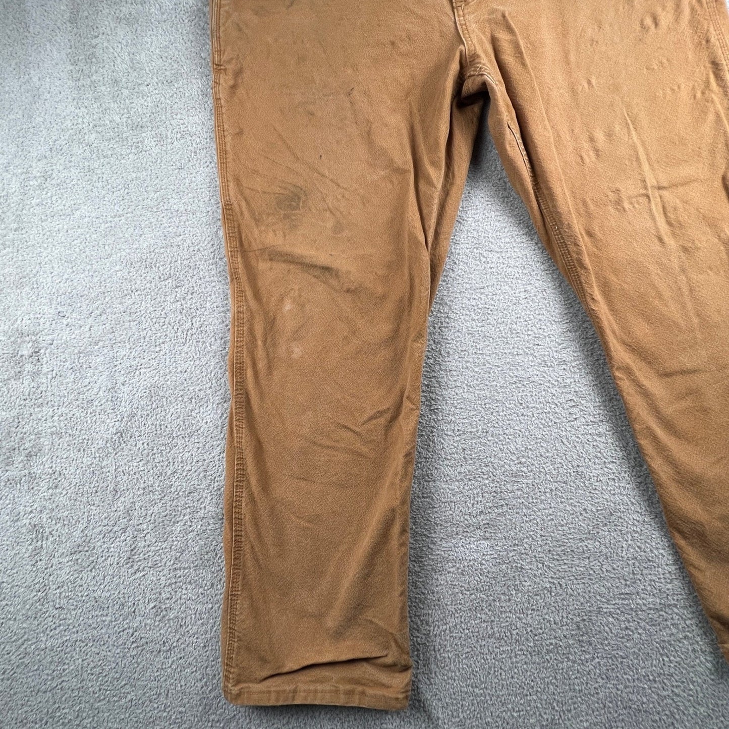 Carhartt Carpenter Pants Mens 42x32 Brown Relaxed Fit Workwear Canvas Utility