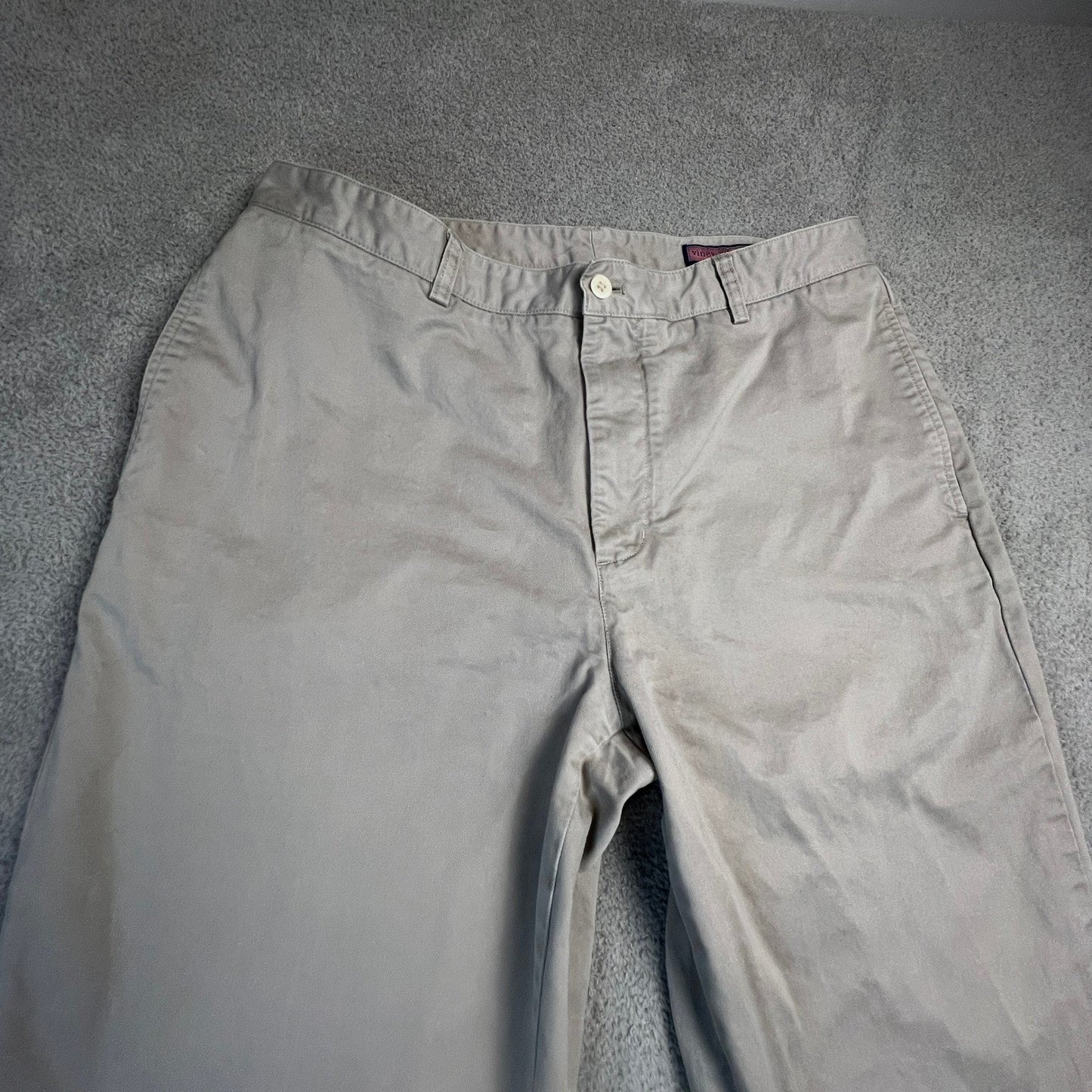 Vineyard Vines Mens Khaki Pants 36x34 100% Cotton Chino Straight Leg Tan