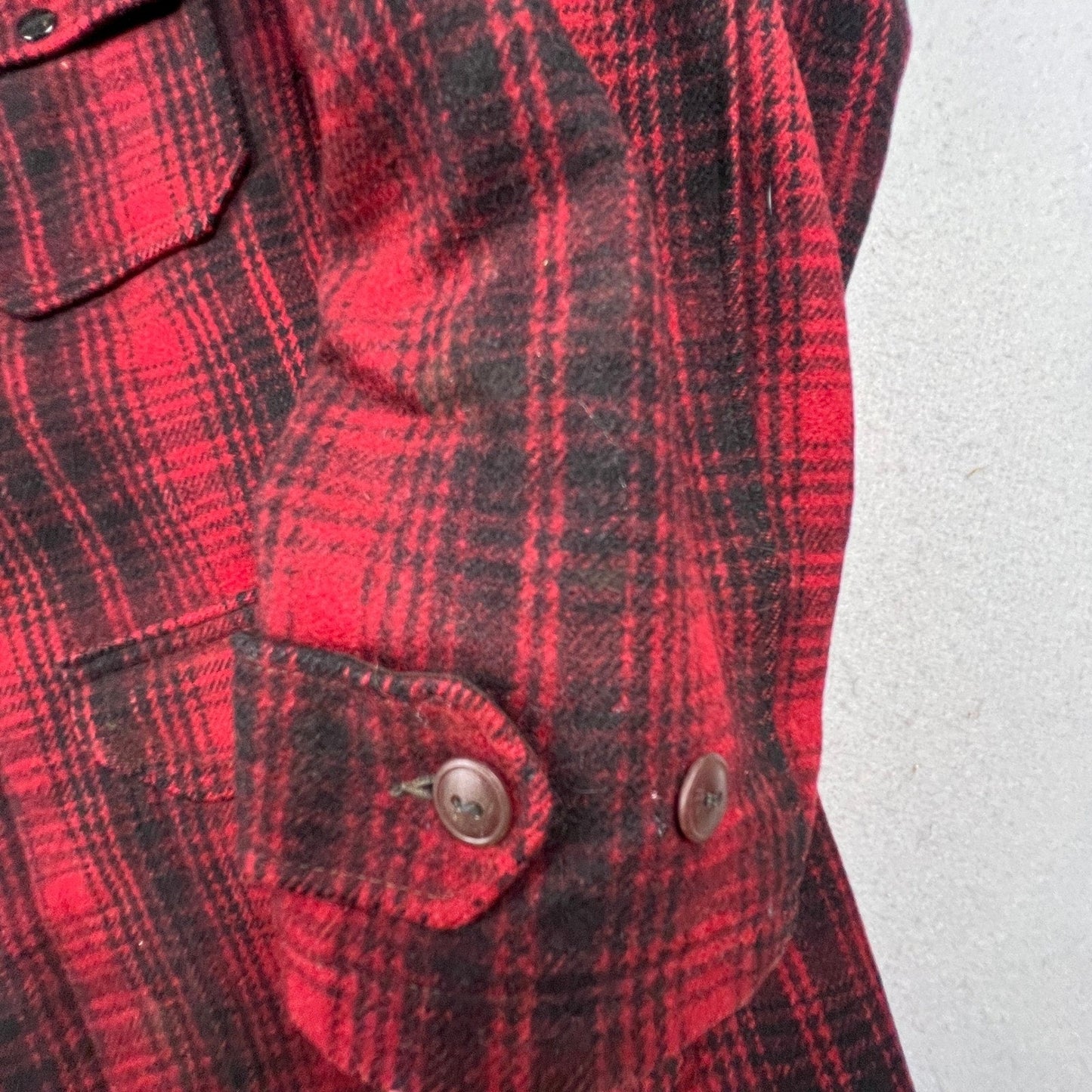 Vintage Woolrich Wool Plaid Hunting Jacket Mens 46 Red Mackinaw Coat Outdoor