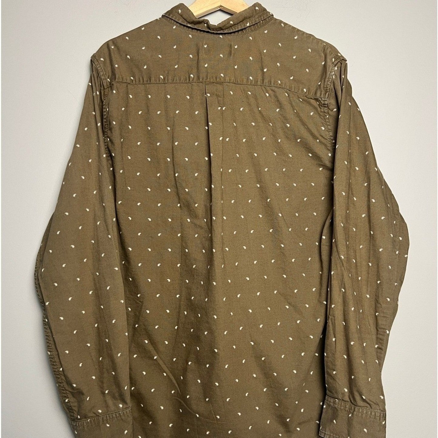 Obey Propaganda Shirt Men's Large Long Sleeve Button Down Olive Green