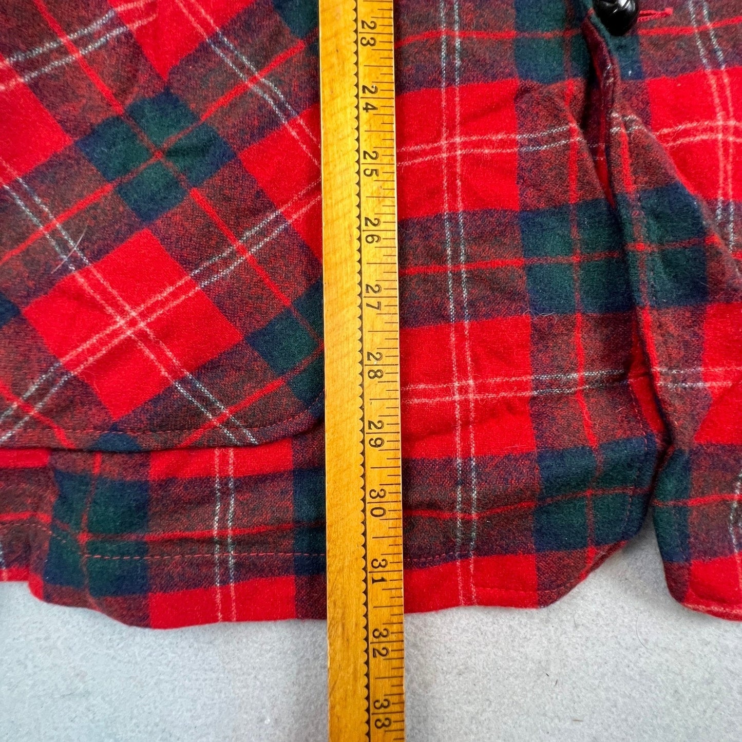 Pendleton Wool Blazer Jacket Mens Large Red Plaid Virgin Wool Vintage Outdoor
