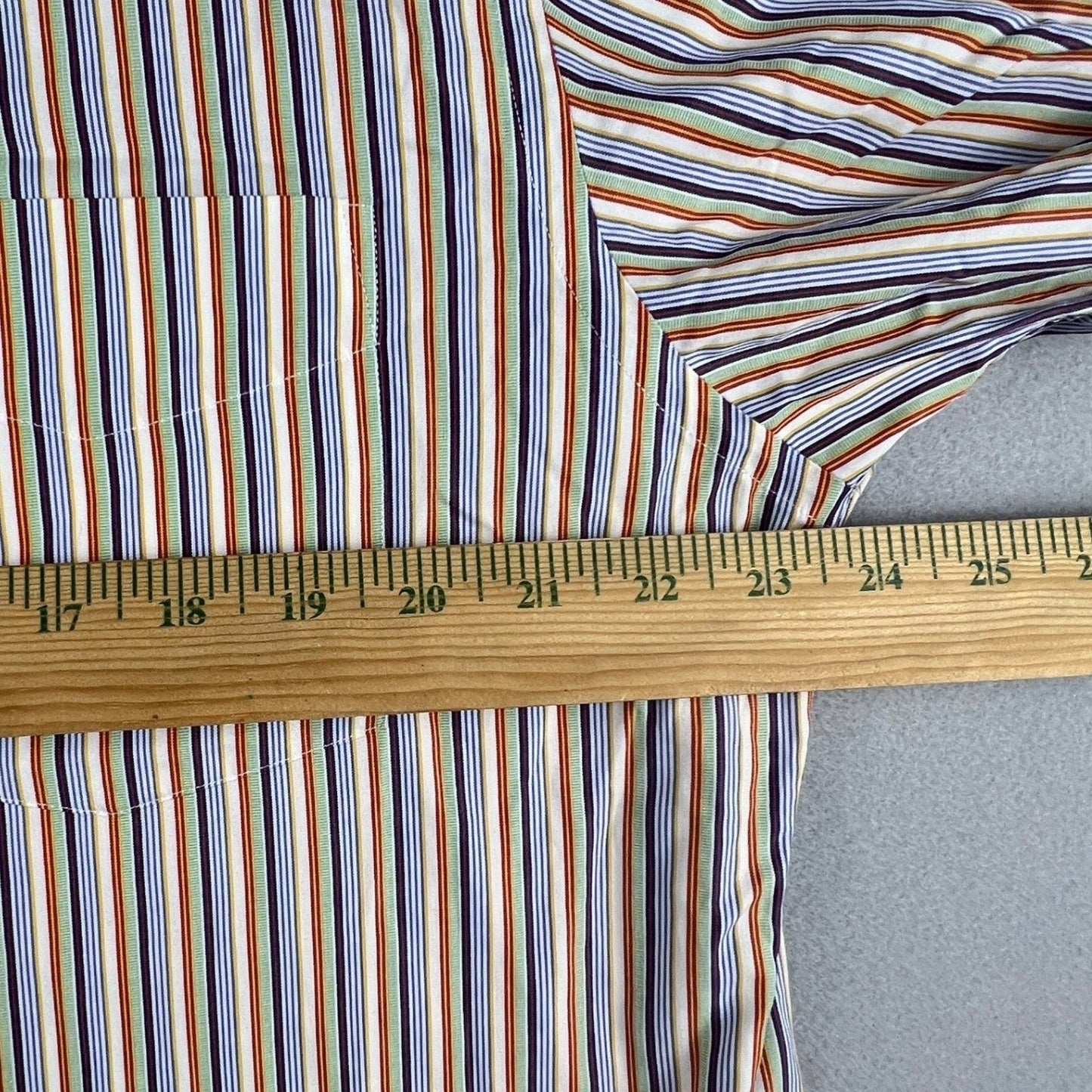 VTG J.Crew Button Down Shirt Mens L Color Stripe 100s 2 Ply Hong Kong Business