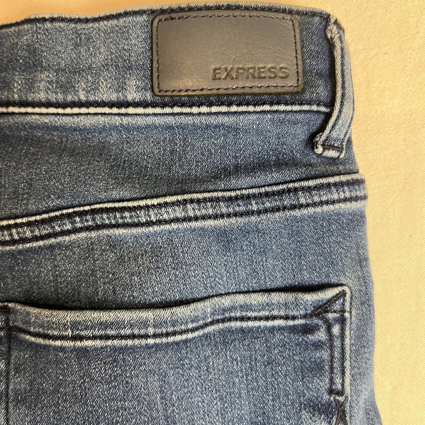 Express High Rise Jeans Womens 2R Ankle Legging Button Fly Medium Wash Stretch