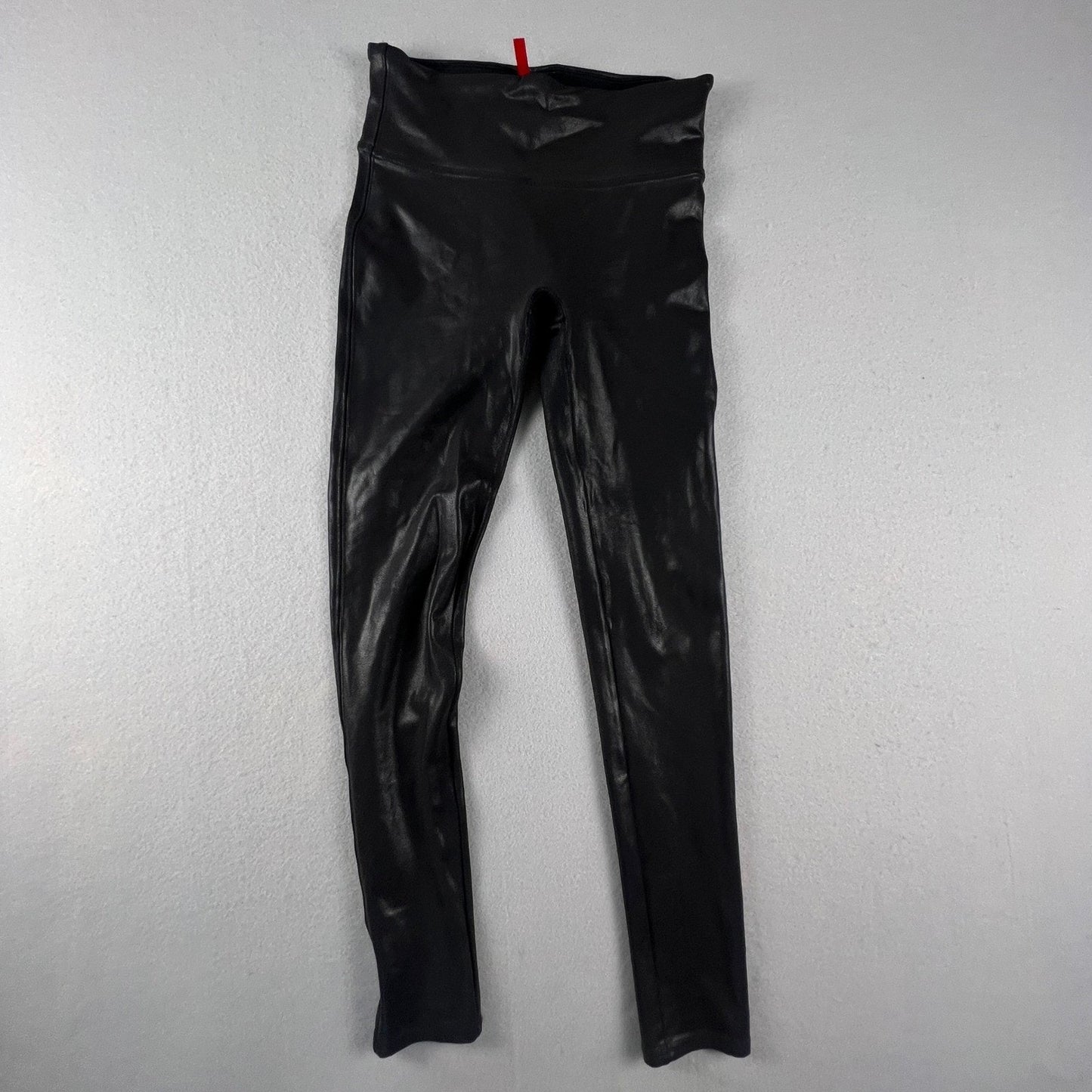 Spanx Faux Leather Leggings Womens Small Petite Black High Waist Edgy Chic