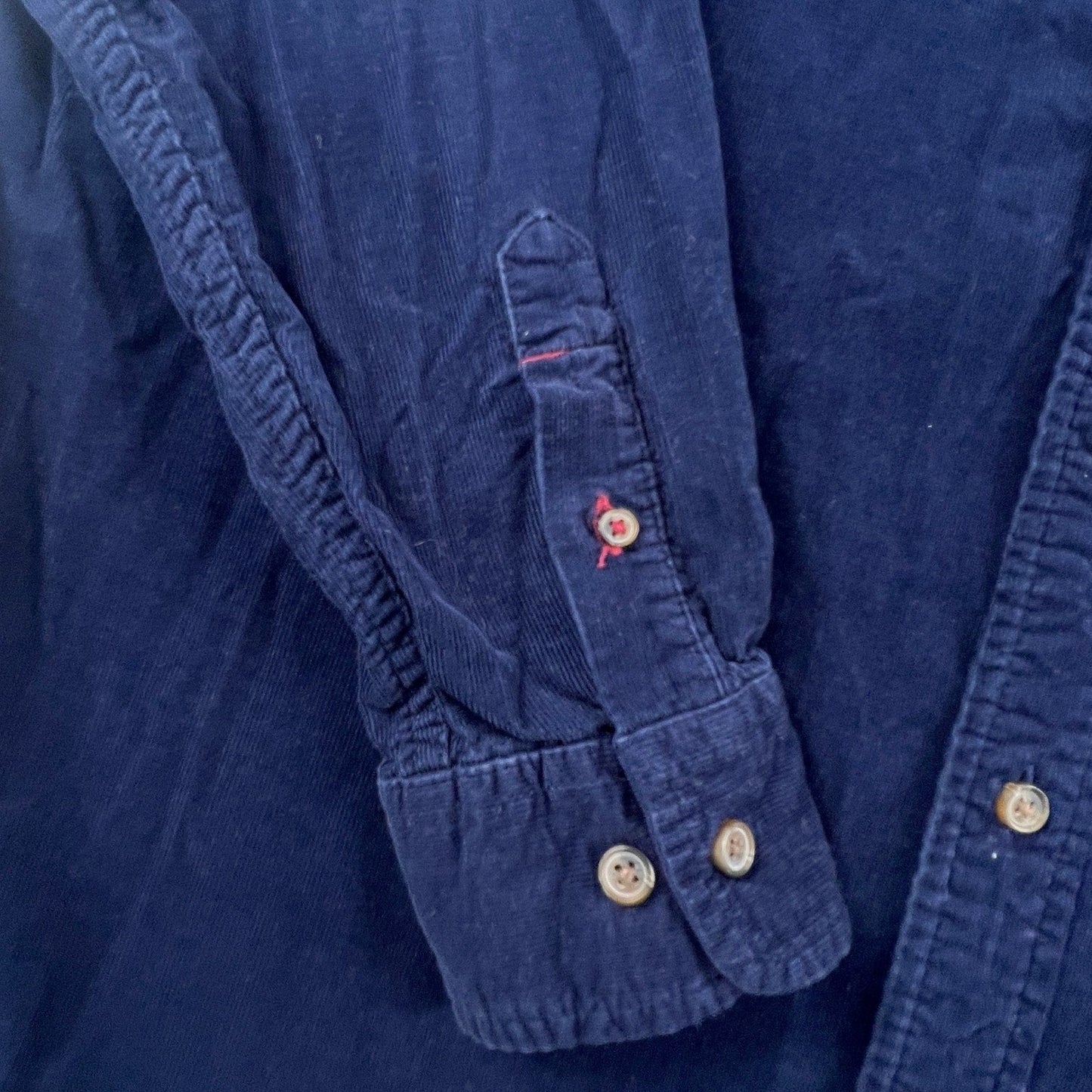 Club Room Corduroy Shirt Mens L Navy Blue Button Down Long Sleeve Casual Classic