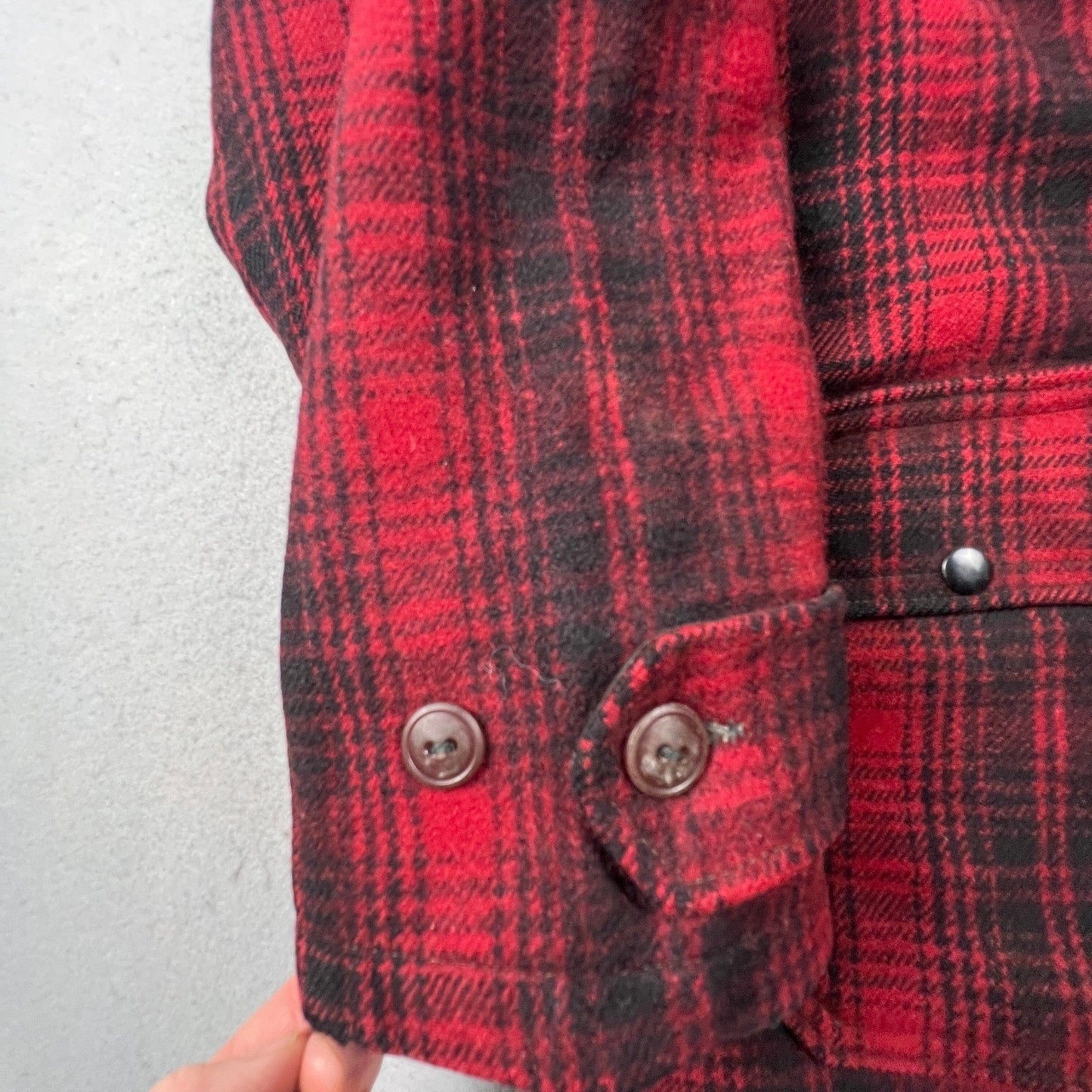 Vintage Woolrich Wool Plaid Hunting Jacket Mens 46 Red Mackinaw Coat Outdoor