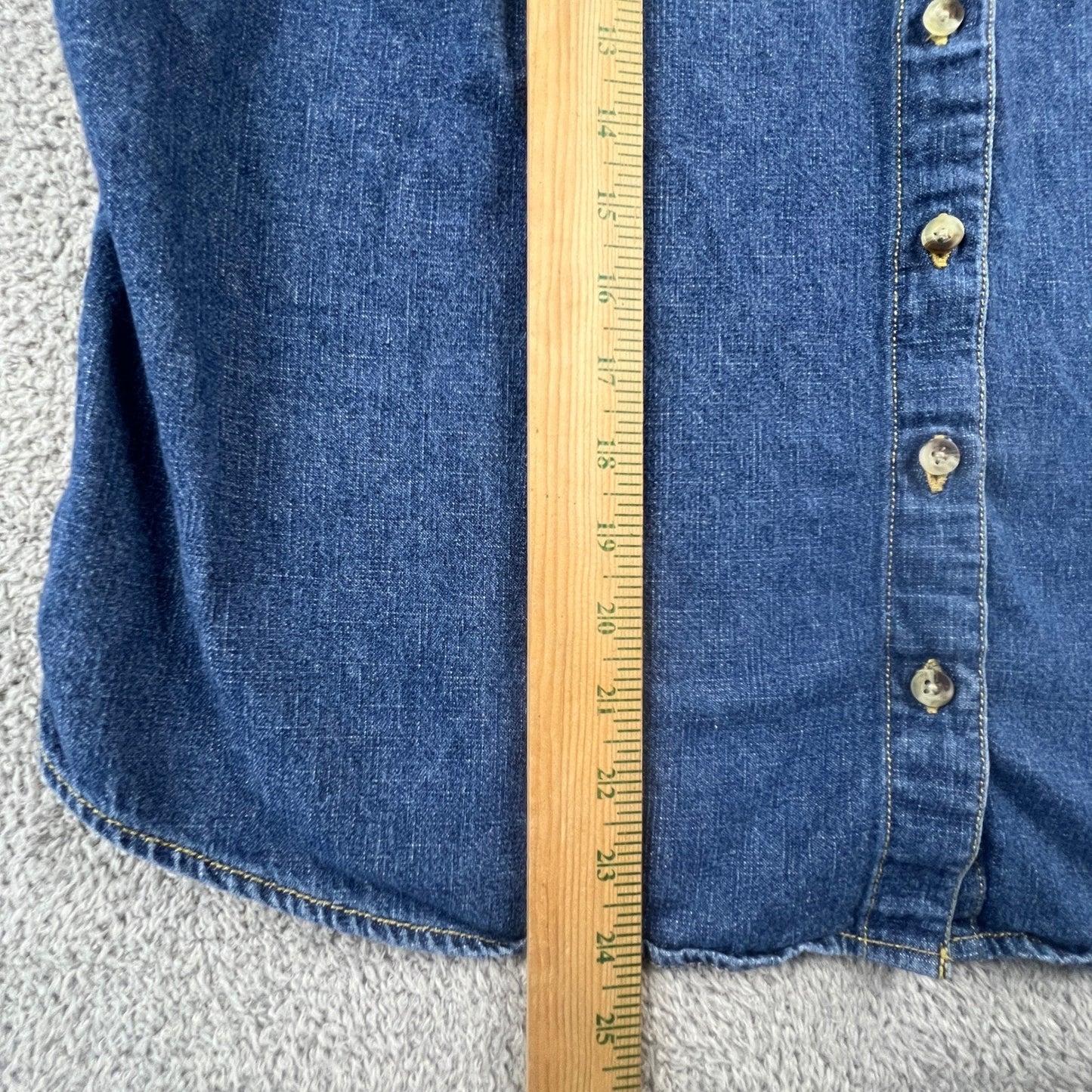 Vintage Denim Vest Top Women XL Blue Sleeveless Casual Classic Cherokee