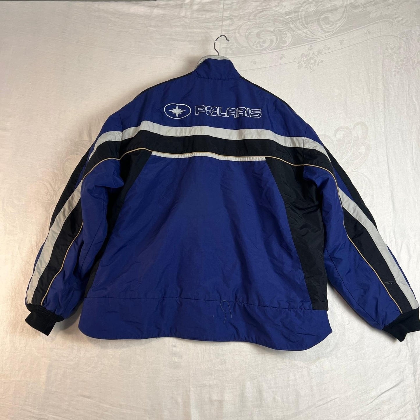Vintage Polaris Snowmobile Jacket Men's Extra Large Blue Bomber Racing Team Coat