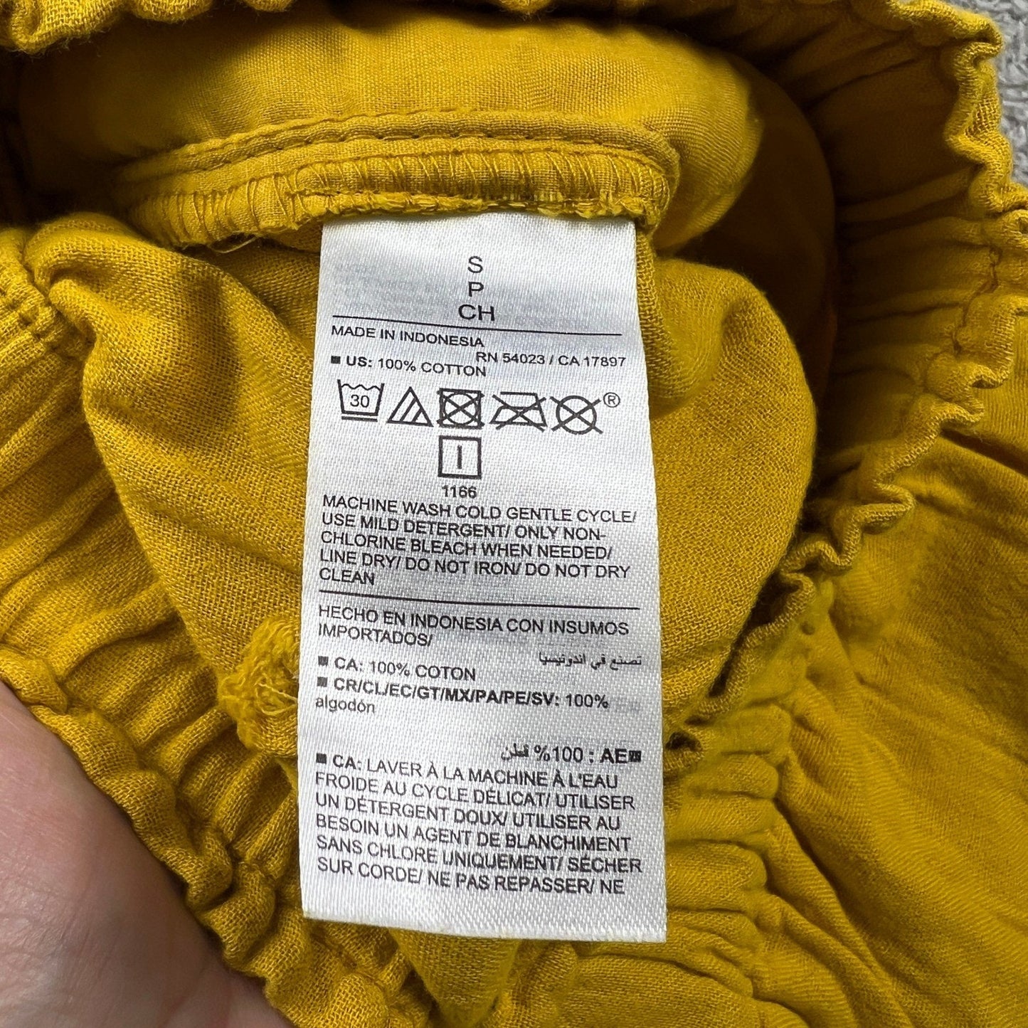 11100% Cotton Gauze Comfort Waistband Shorts Womens Small Old Navy Mustard Yellow