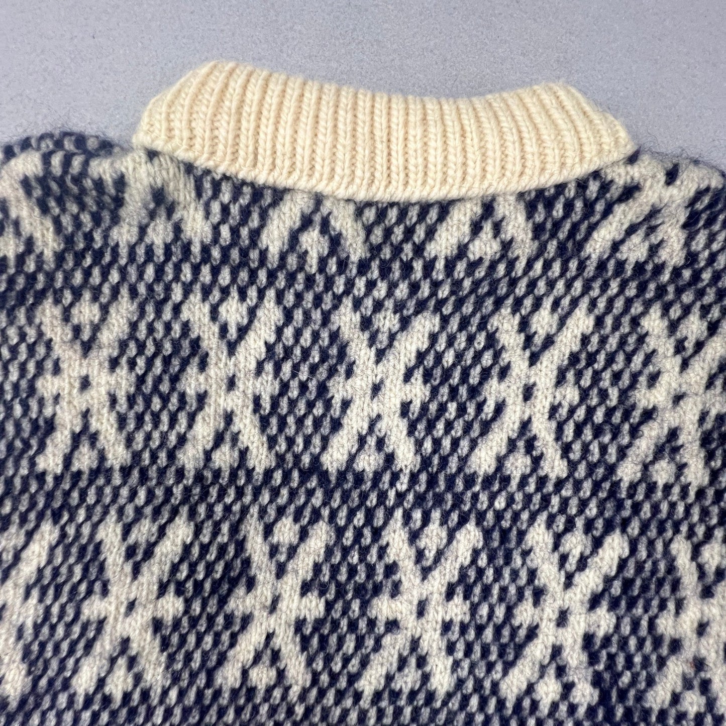 Pendleton Wool Sweater Mens XL Blue Cream Geometric Knit Vintage Mock Neck USA