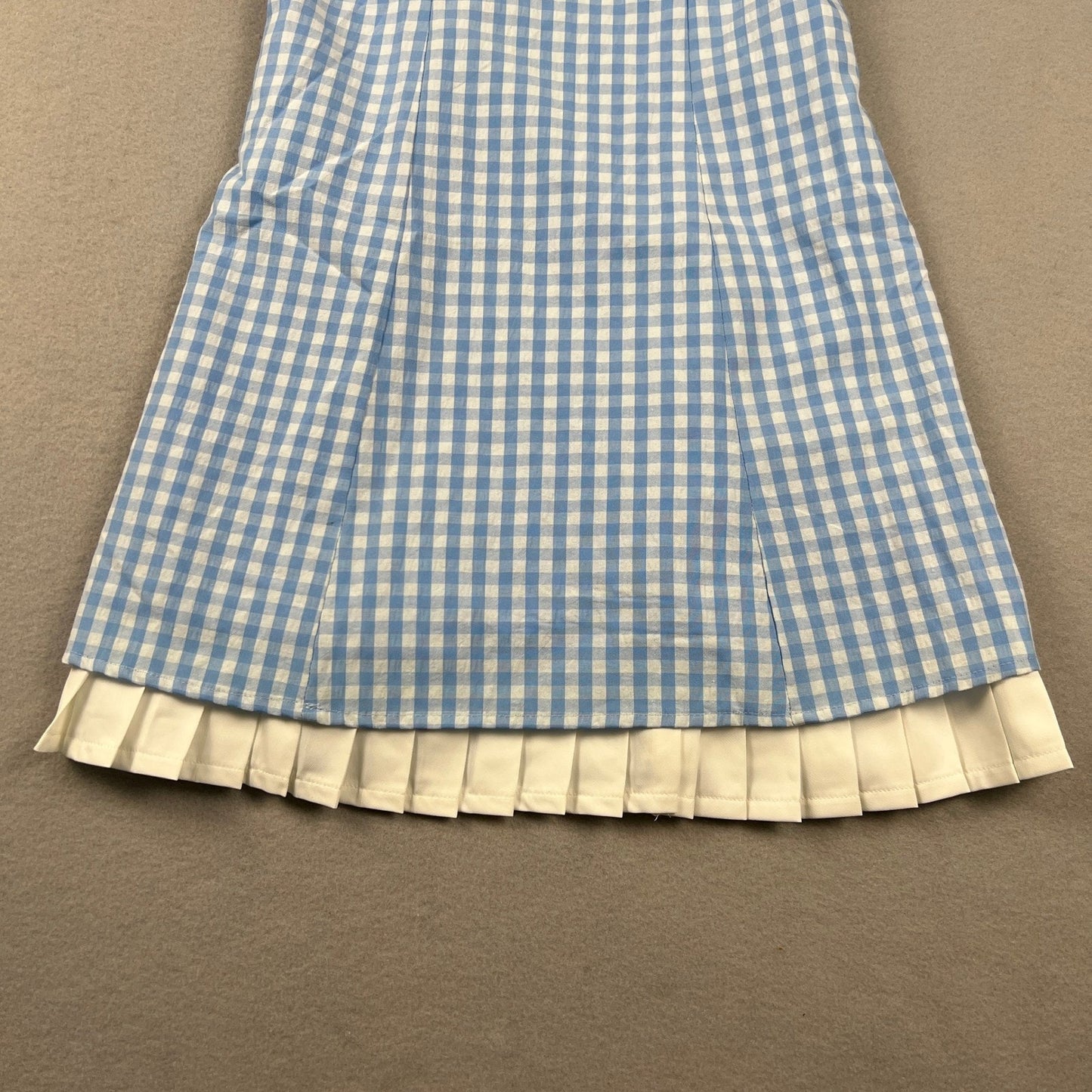 Princess Polly Mini Dress 2 Blue Gingham Pleated Hem Preppy Picnic Coquette