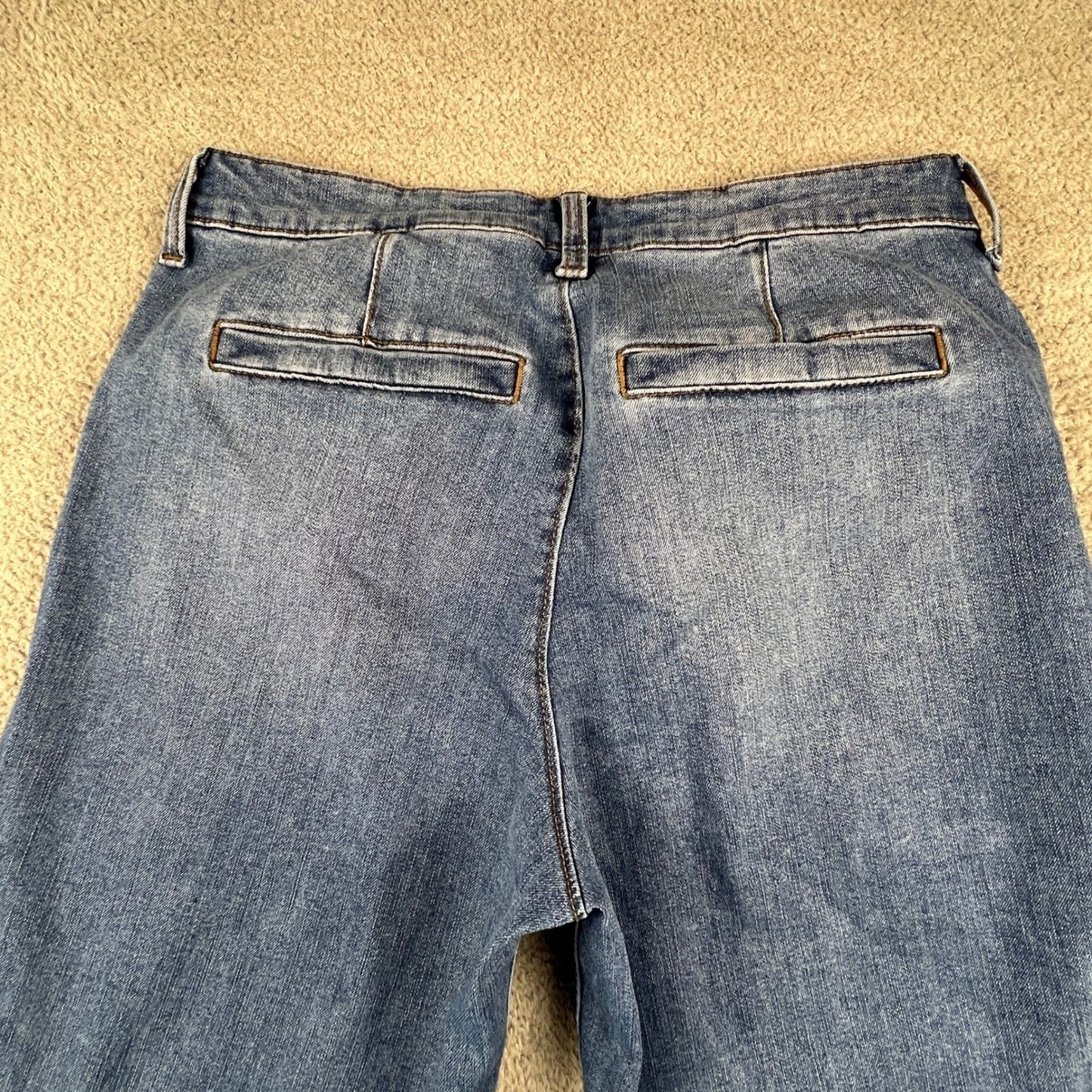 Ella Moss Womens Wide Leg Crop Jeans Size 4 Medium Wash Blue Denim High Rise