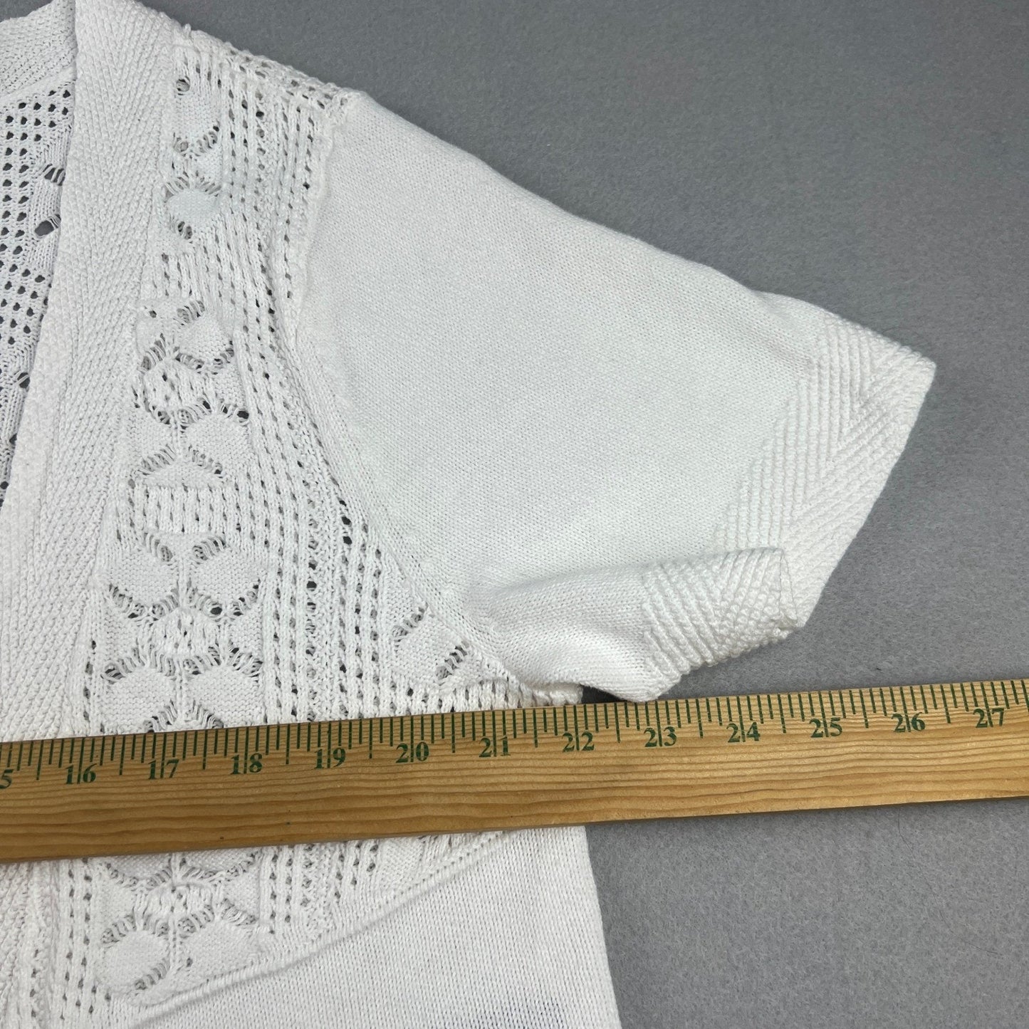 Torrid Cardigan Sweater Womens 1 White Pointelle Crochet Open Front Shrug Boho