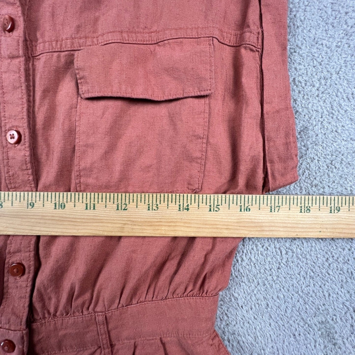 Abercrombie & Fitch Womens Romper XS Linen Blend Utility Terracotta Jumpsuit