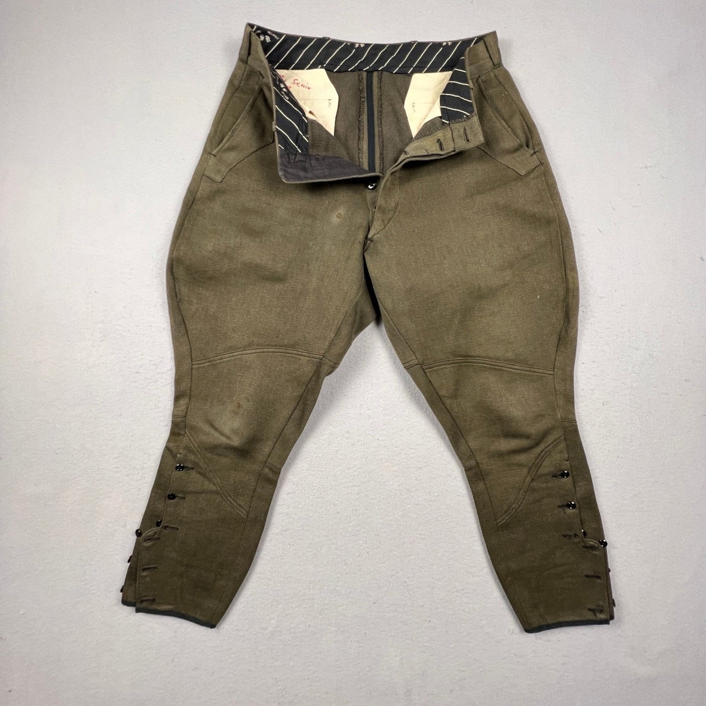 VTG 1940s Wool Riding Breeches Jodhpurs Button Cuff Equestrian Military Style