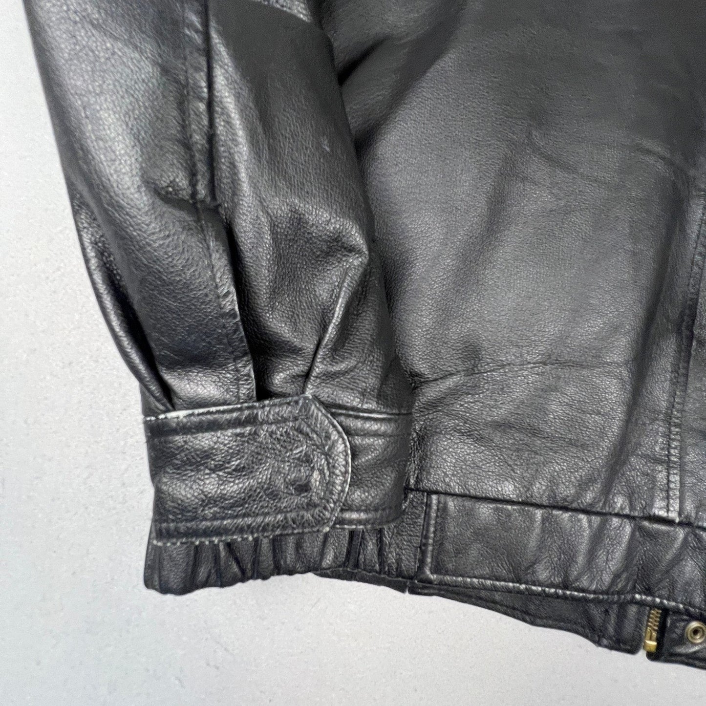 VTG Covington Leather Bomber Jacket Mens L Full Zip Classic Outerwear Gorpcore