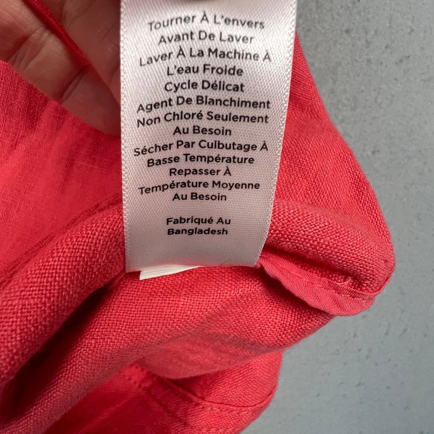 Talbots Linen Utility Jacket Womens XS Coral Pink Button Front Drawstring Casual