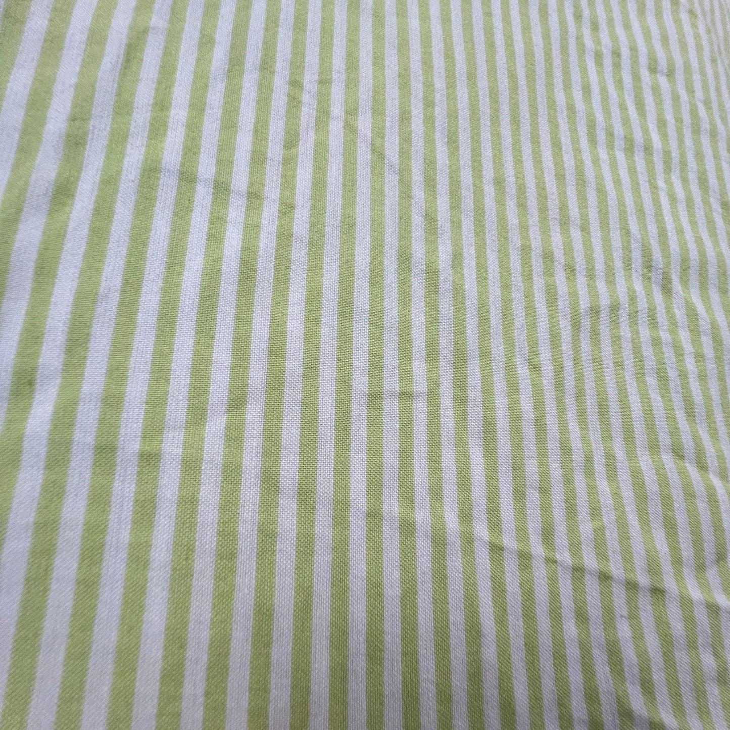 Country Store Button Down Shirt Womens XL Green Striped Floral Embroidered Top