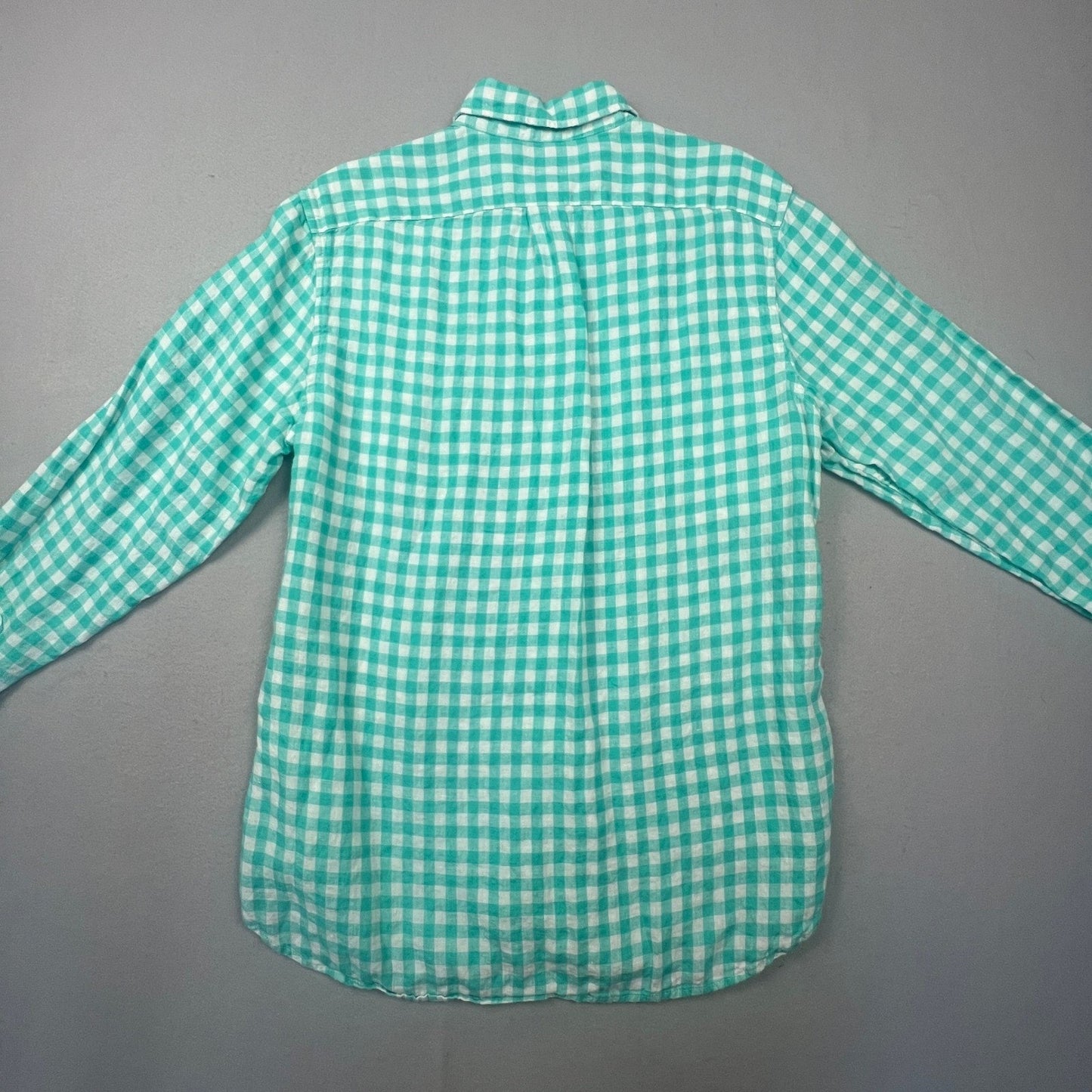 J.Crew Button Down Mens M Gingham Baird McNutt Irish Linen Classic Fit Shirt