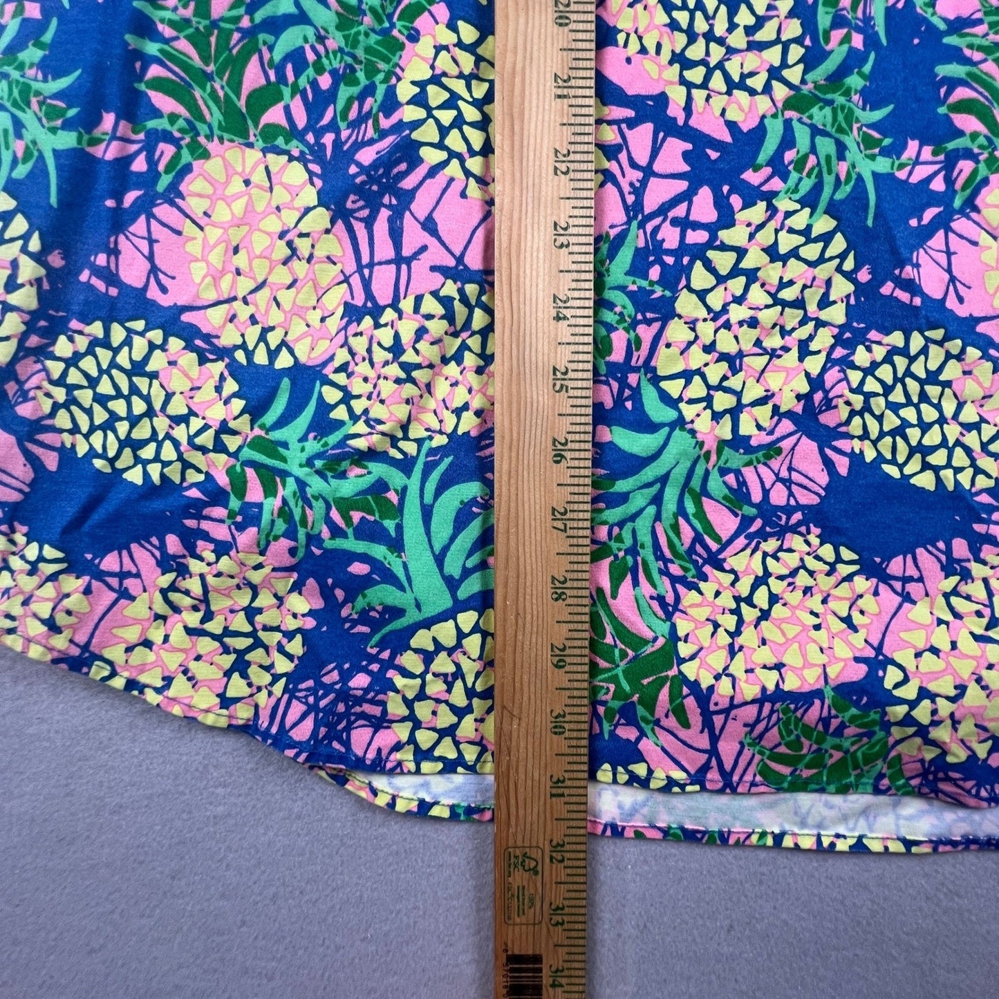 Chubbies Pineapple Shirt Mens XXL Blue Pink Short Sleeve Popover Tropical Summer