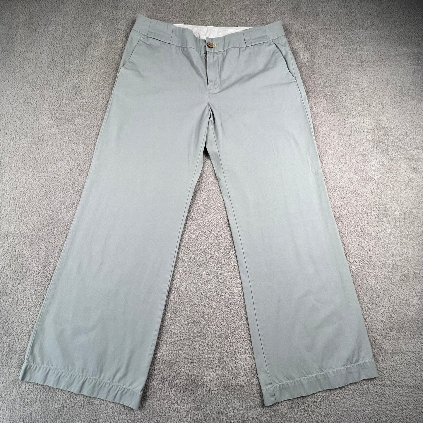 GAP Wide Leg Chino Pants Womens 10 Grey Wood Button Casual Career Trousers