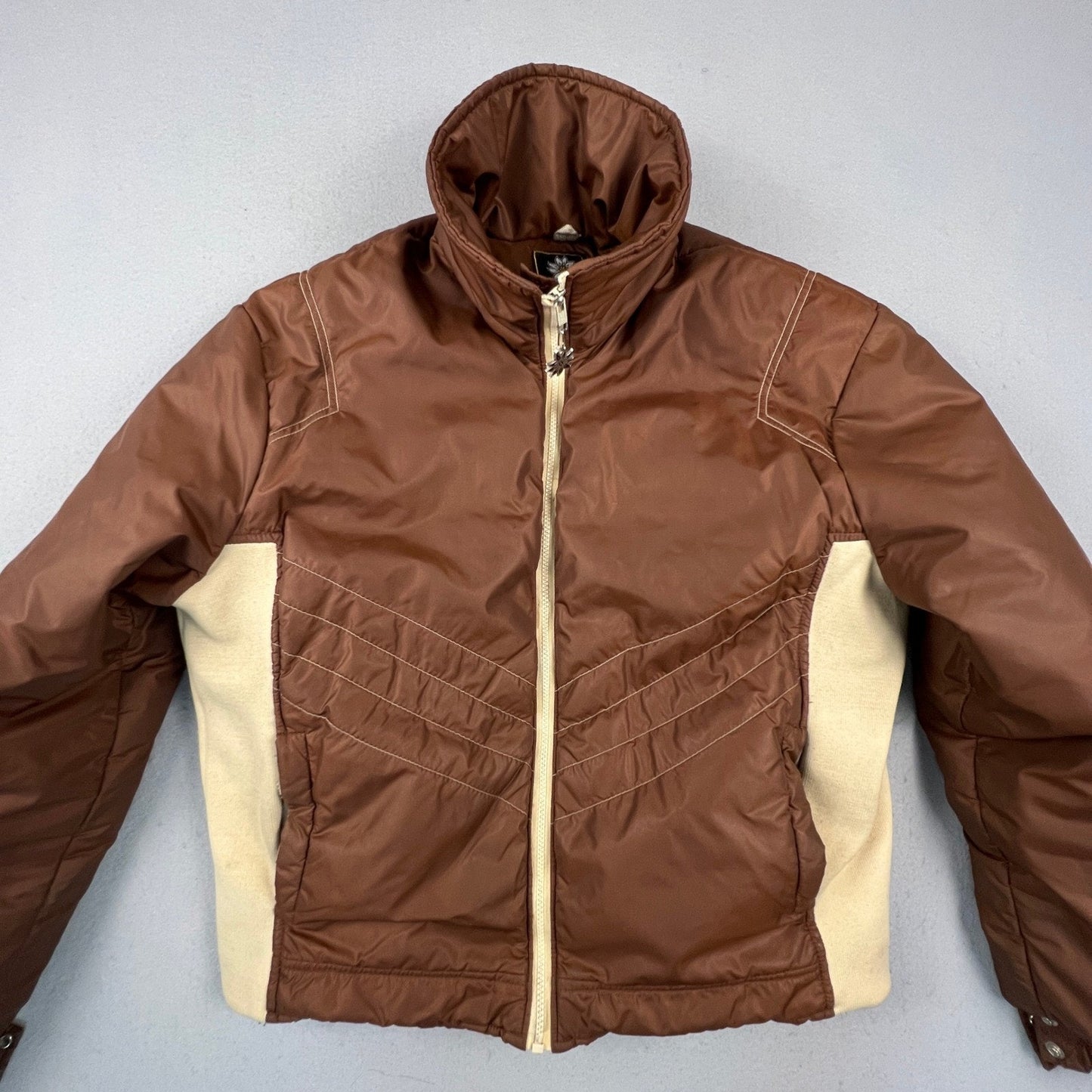 VTG Alpine Designs Goose Down Puffer Jacket XL Brown USA Made Ski Coat RARE Warm