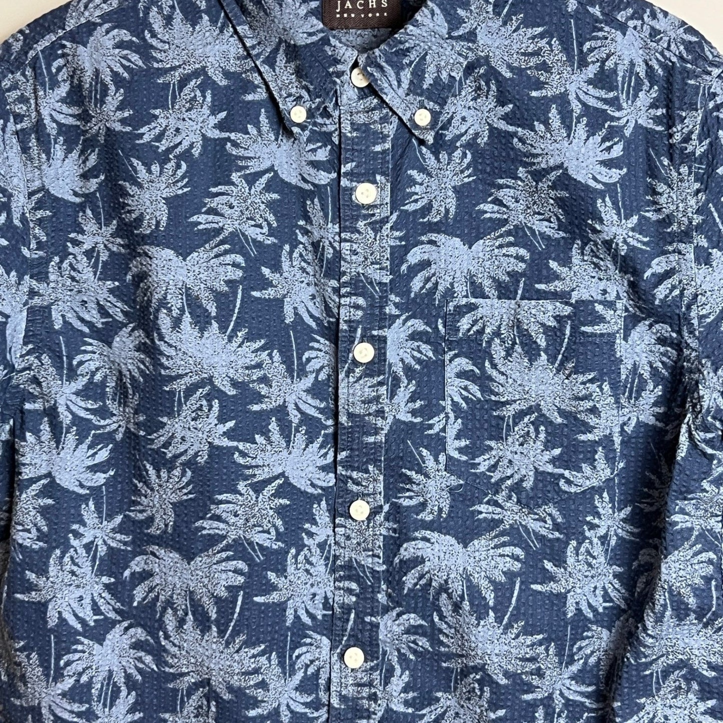 100% Cotton Summer Shirt Jachs NY Short Sleeve Mens Medium Button Down Casual