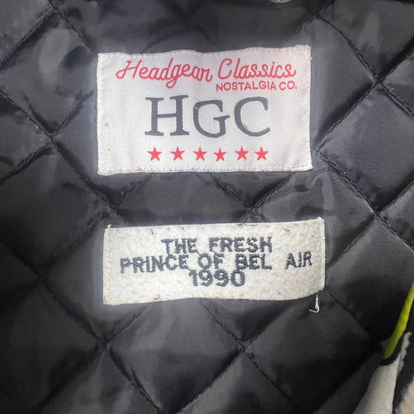Headgear Classics Fresh Prince Jacket Mens XL White Graffiti Satin Bomber 90s