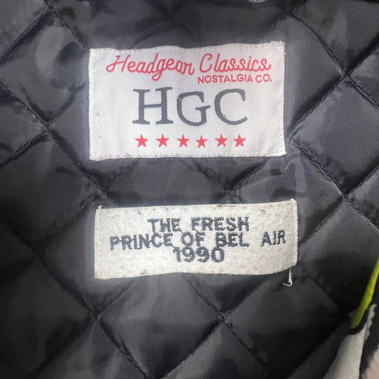 Headgear Classics Fresh Prince Jacket Mens XL White Graffiti Satin Bomber 90s