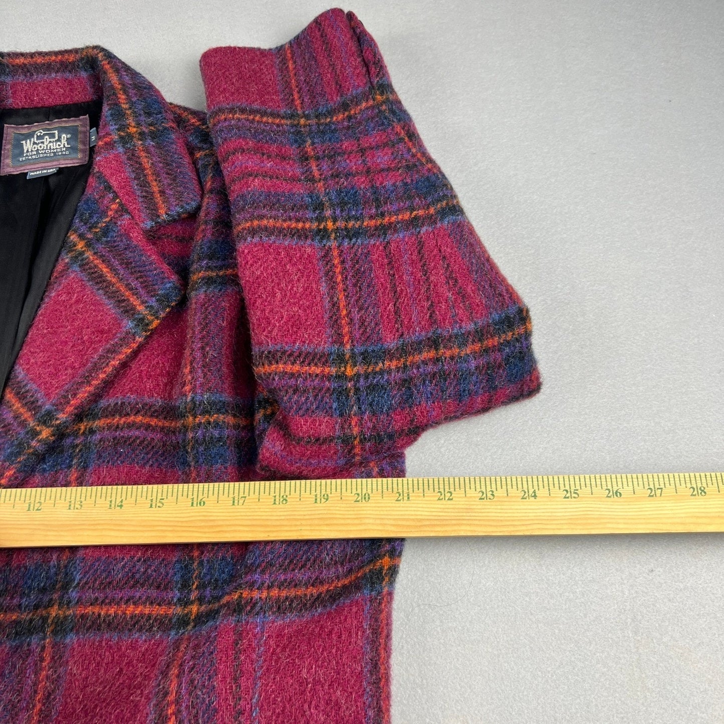 Vintage Woolrich Plaid Wool Blazer Women Medium Made in USA Jacket Dark Academia