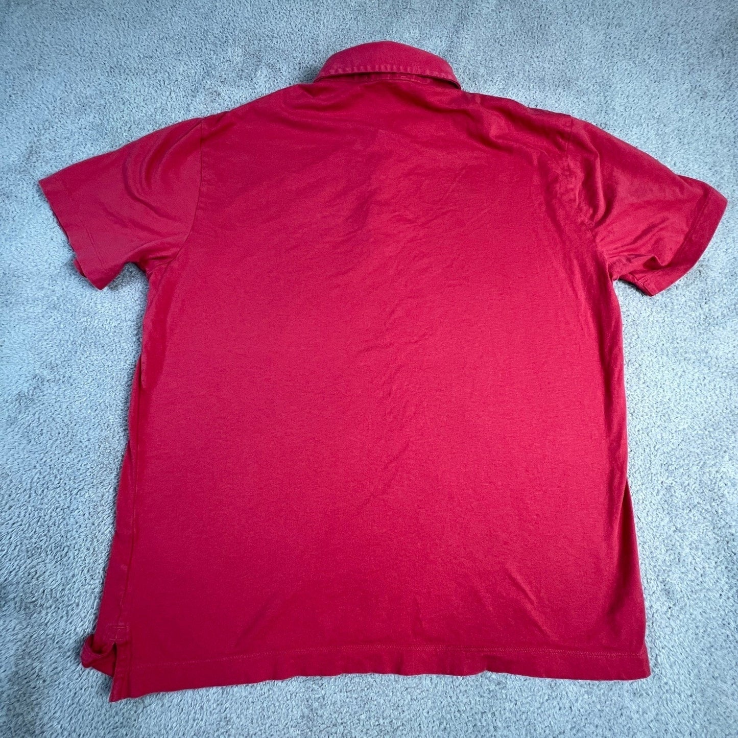Patagonia Mens Polo Shirt Medium Red Organic Cotton Fitz Roy Trout Logo Casual