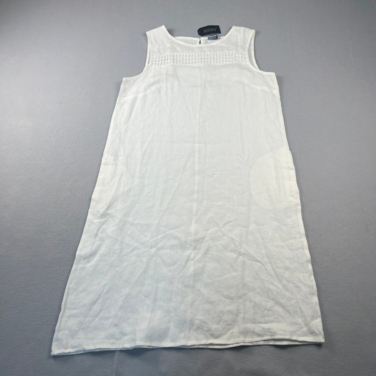 NWT 100% Cotton Shift Dress Large White Crochet Lace Cotton Sleeveless Boho Midi