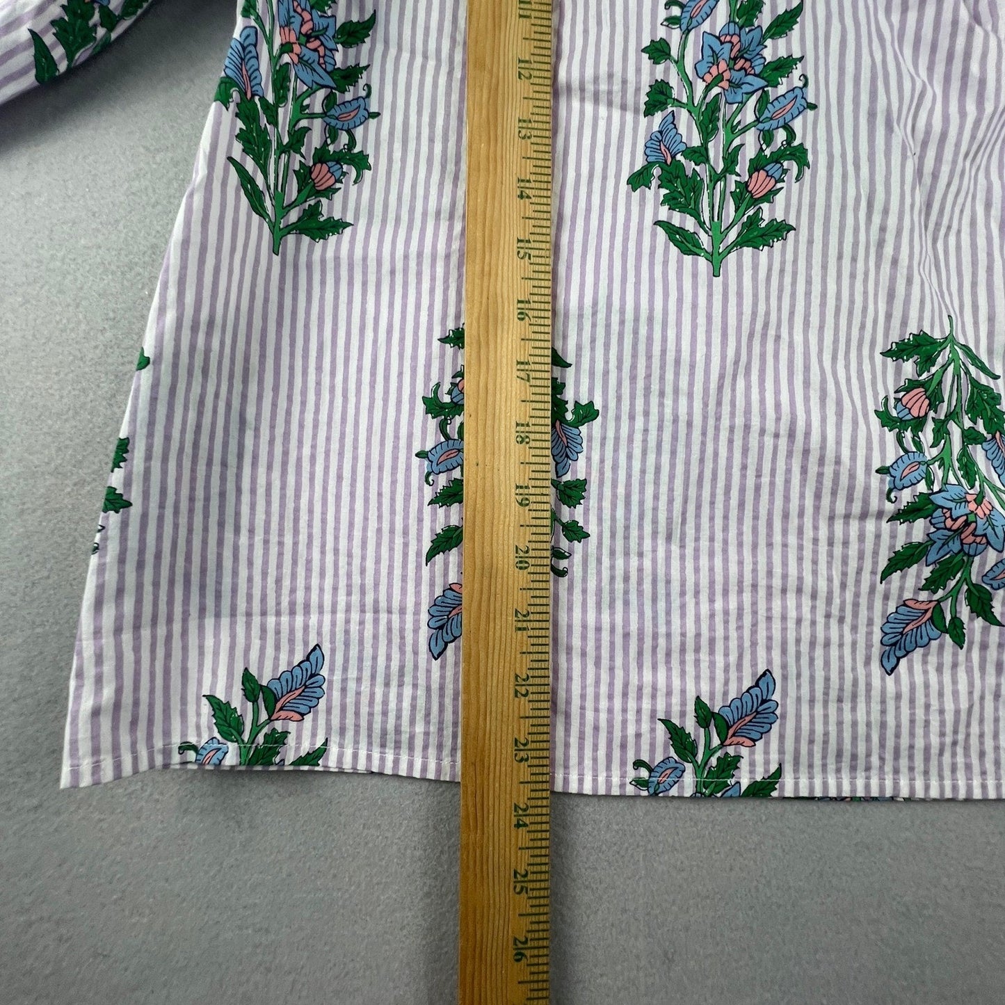 J.Crew Floral Stripe Cotton Voile Top Womens Medium Purple B0751 Boho Coastal