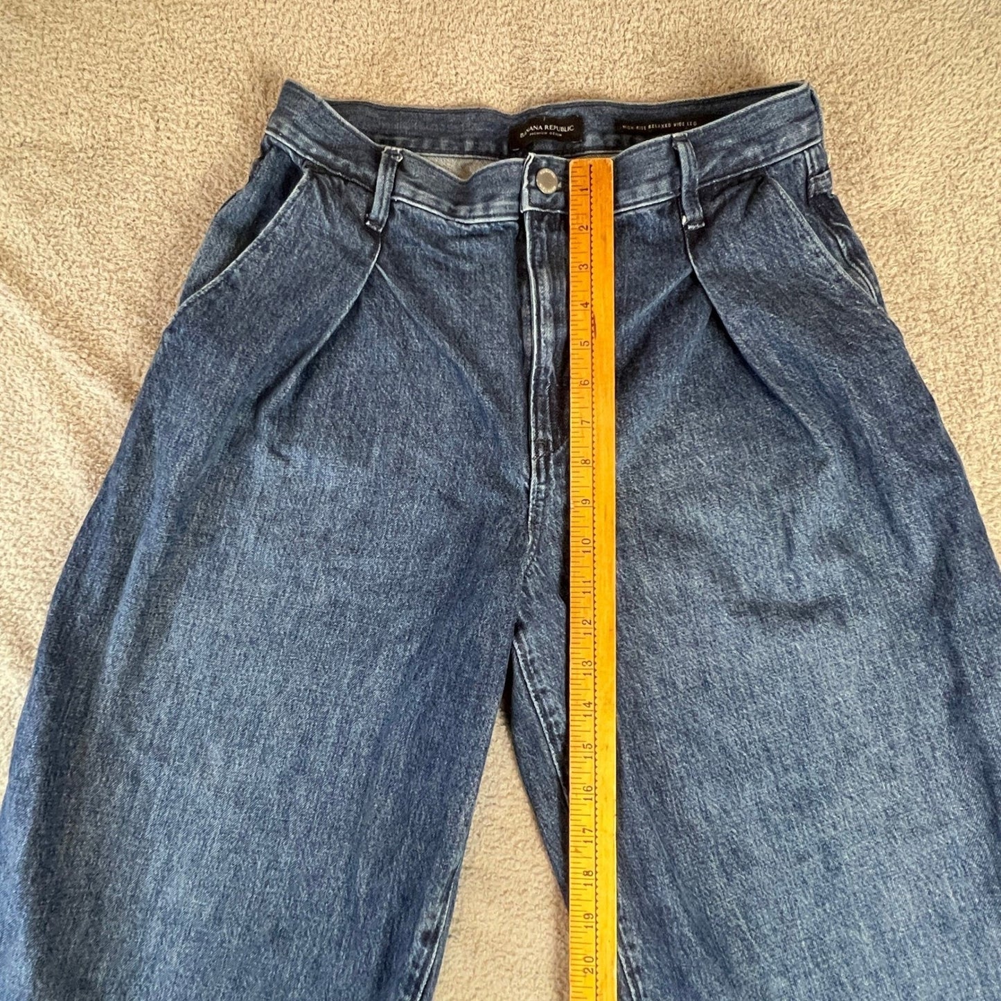 Banana Republic High Rise Women's Size 28 Relaxed Wide Leg Jeans Blue Denim