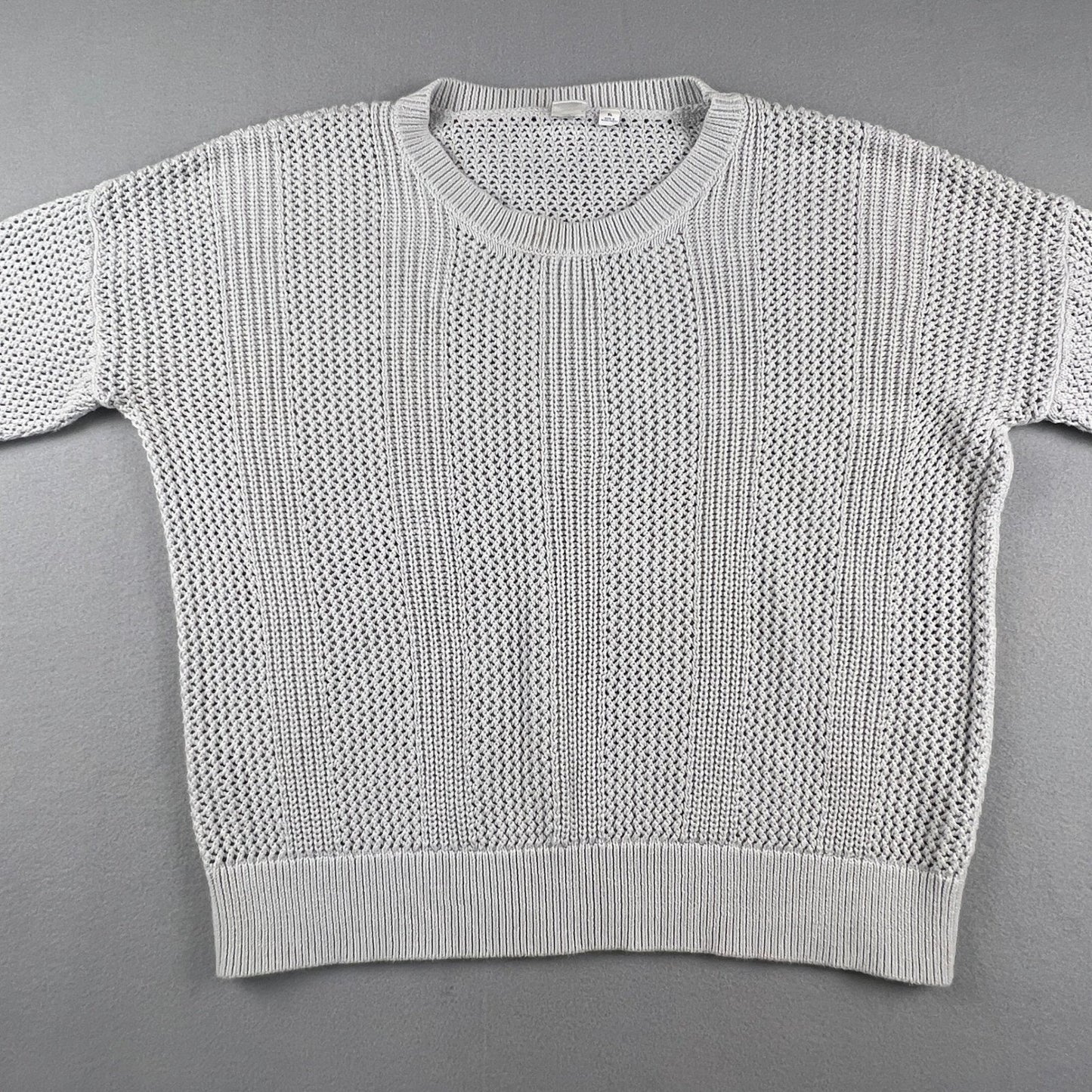 100% Cotton Gap Textured Knit Sweater XL Pullover Casual Coastal Boho Classic