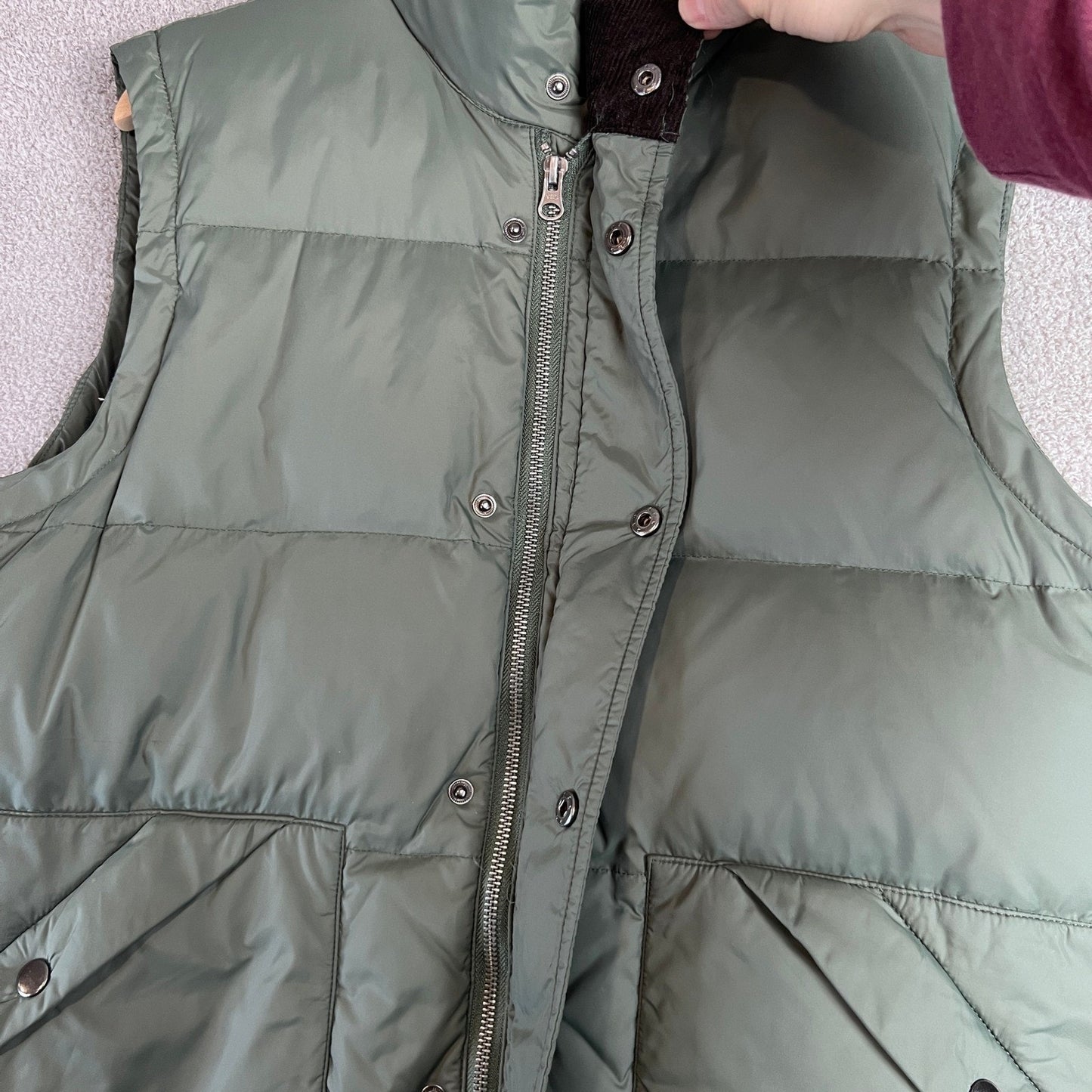 Southern Proper Puffer Vest Mens Medium Down Filled Waterfowl Feathers Zip Snaps