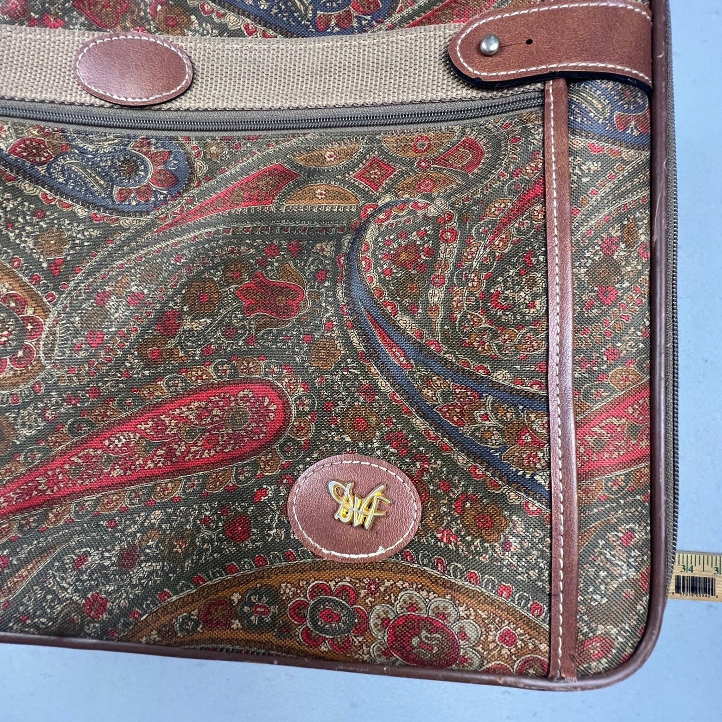 VTG DVF Diane von Furstenberg Suitcase Unisex Large Brown Paisley Carry On Bag