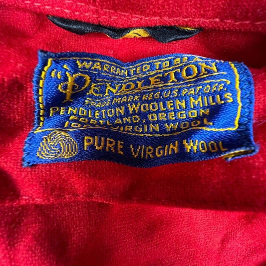 VTG Pendleton Robe Womens Medium Red Wool Piping Belted Loungewear Classic