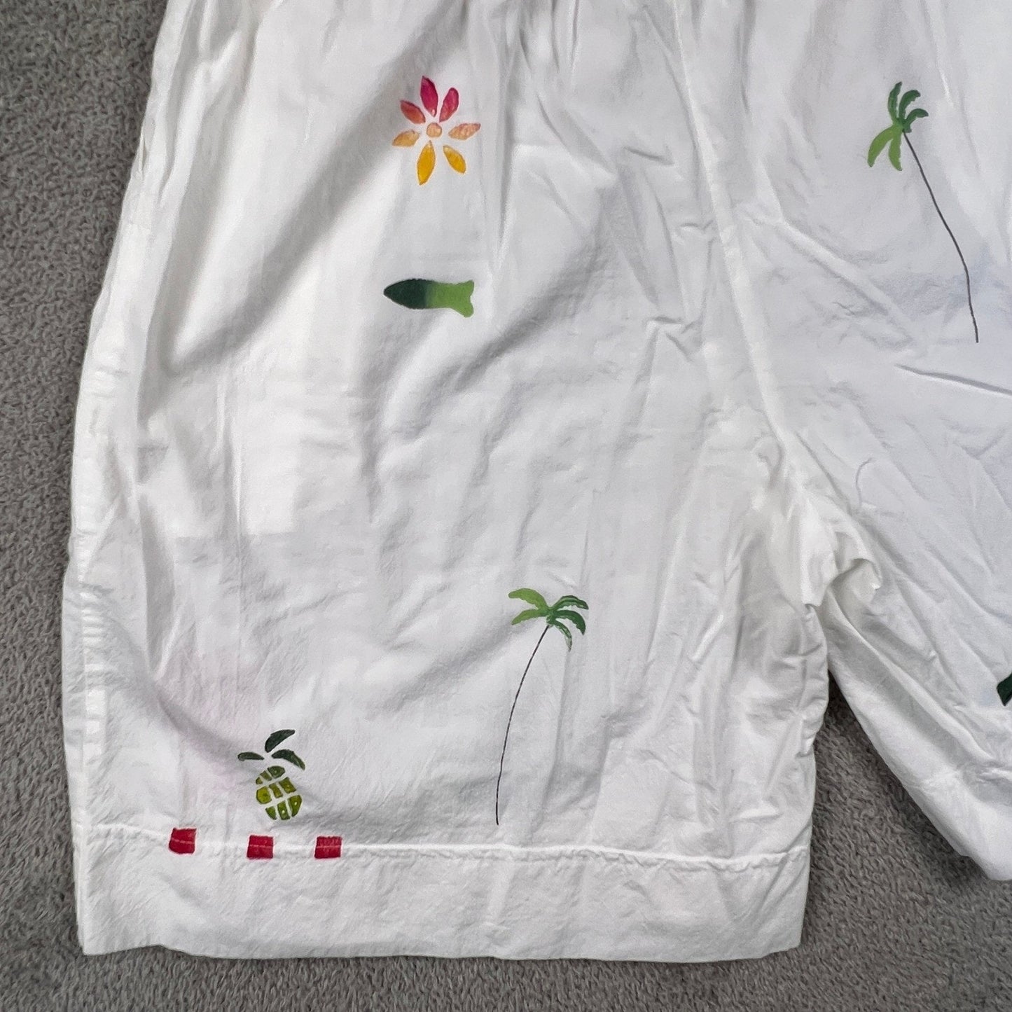 VTG Play Alegre Hand Painted Shorts Womens L Tropical Cotton Beach Summer Boho