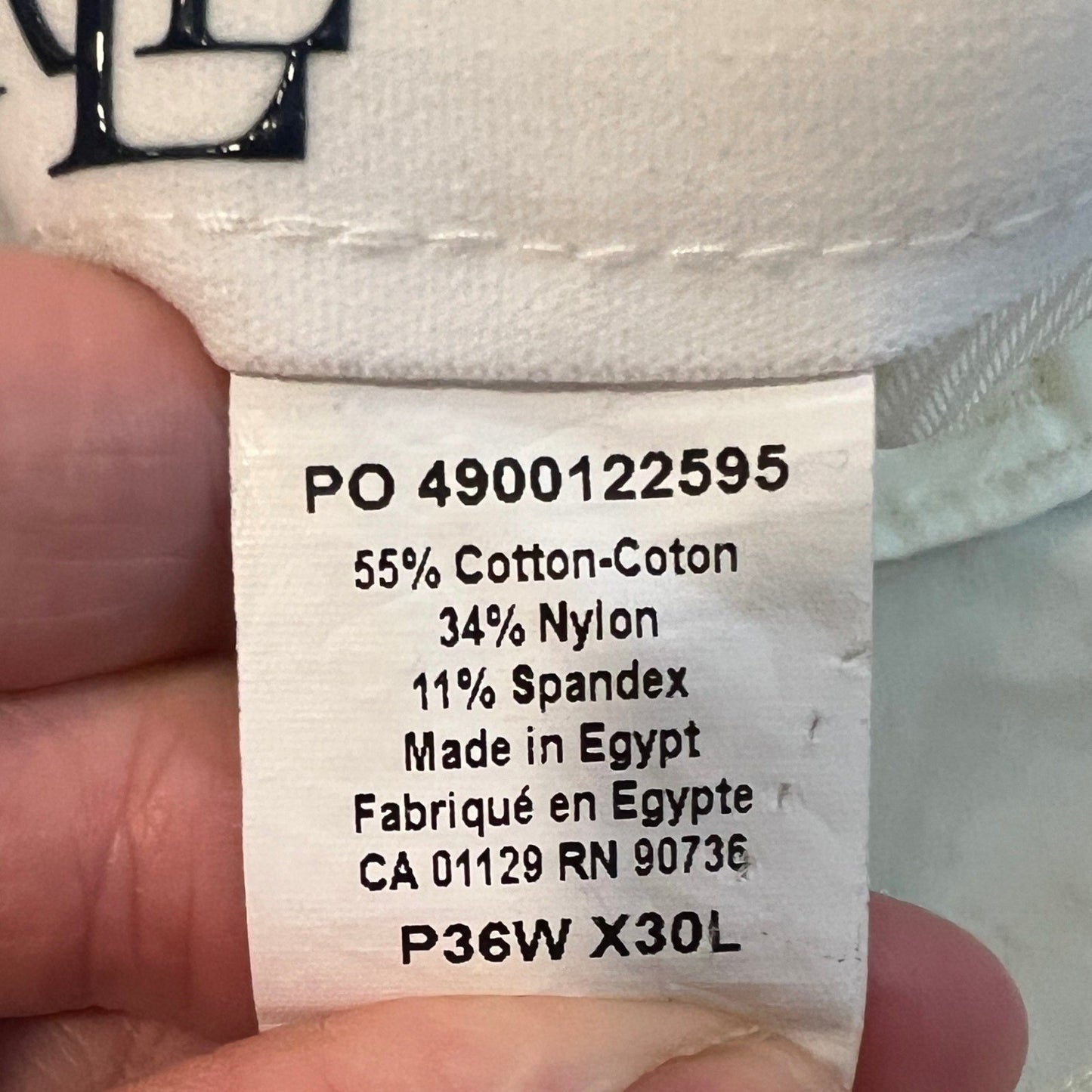 Lauren Ralph Lauren Pants Mens 36 X 30 Chinos Cream Ivory Cotton Blend Classy