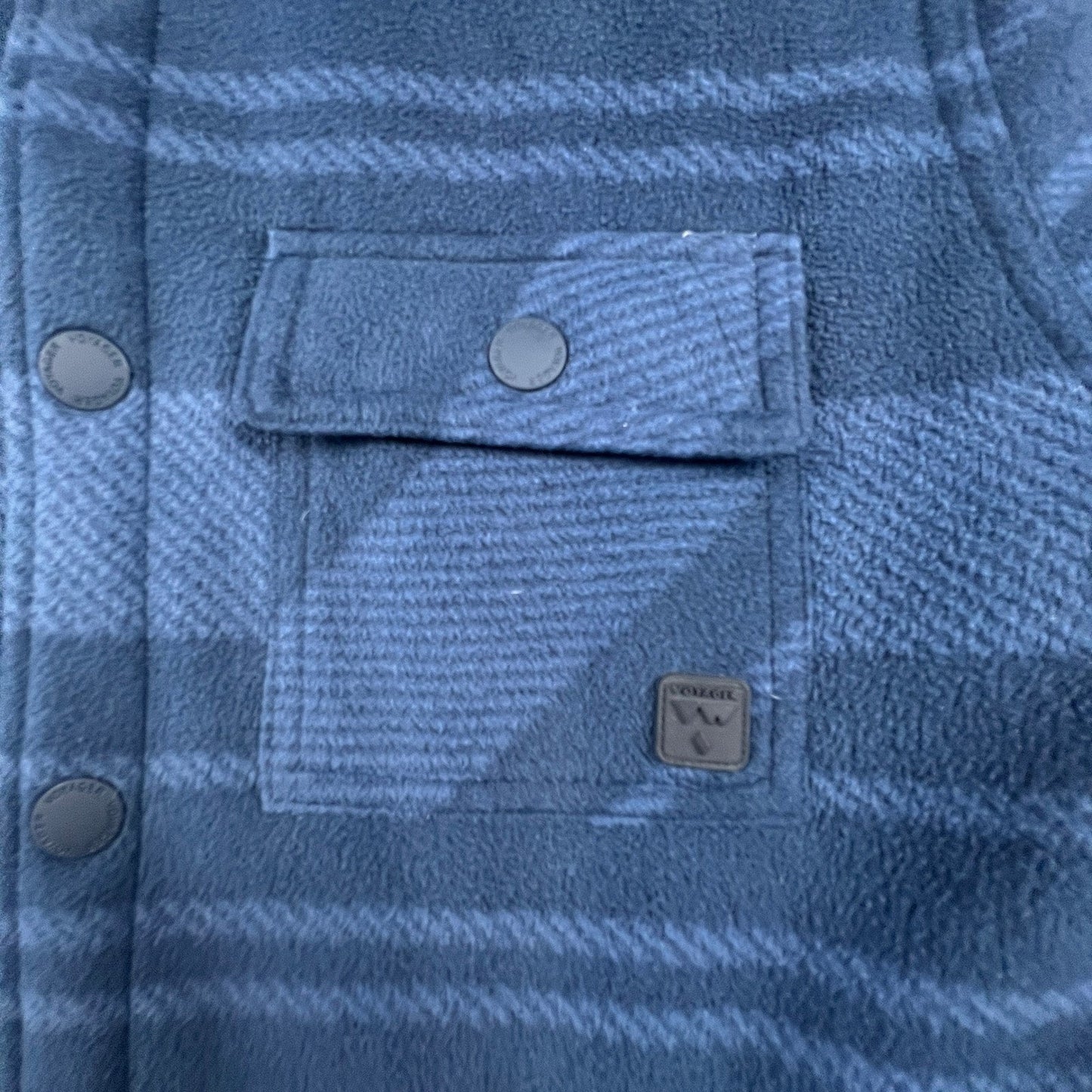 Voyager Mens Blue Striped Sherpa Lined Fleece Shirt Jacket Shacket Medium