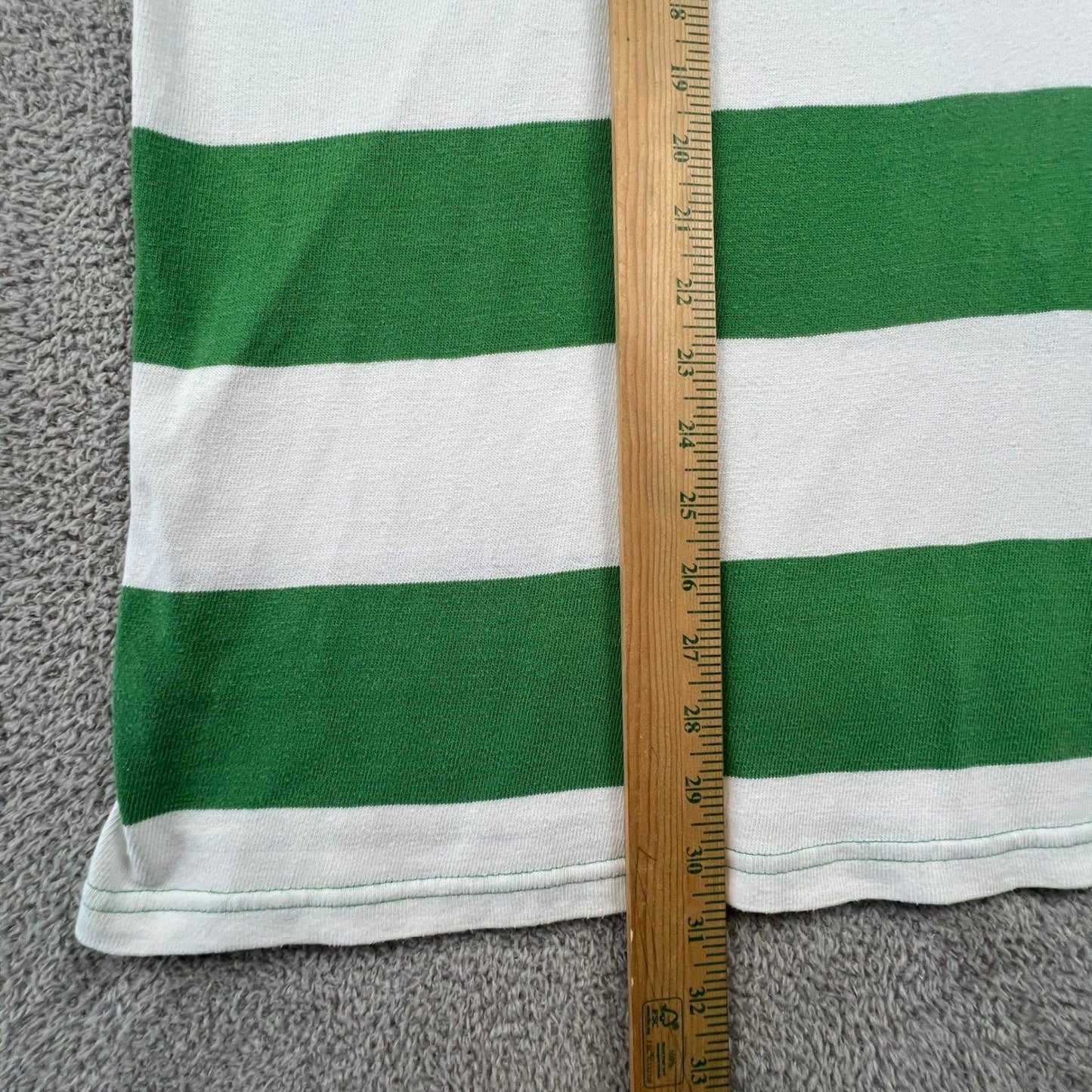iets Frans Urban Outfitters Mens Polo Rugby Shirt Striped Green White LA Champs