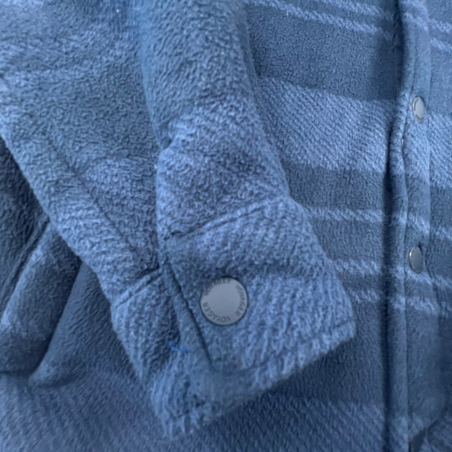 Voyager Mens Blue Striped Sherpa Lined Fleece Shirt Jacket Shacket Medium